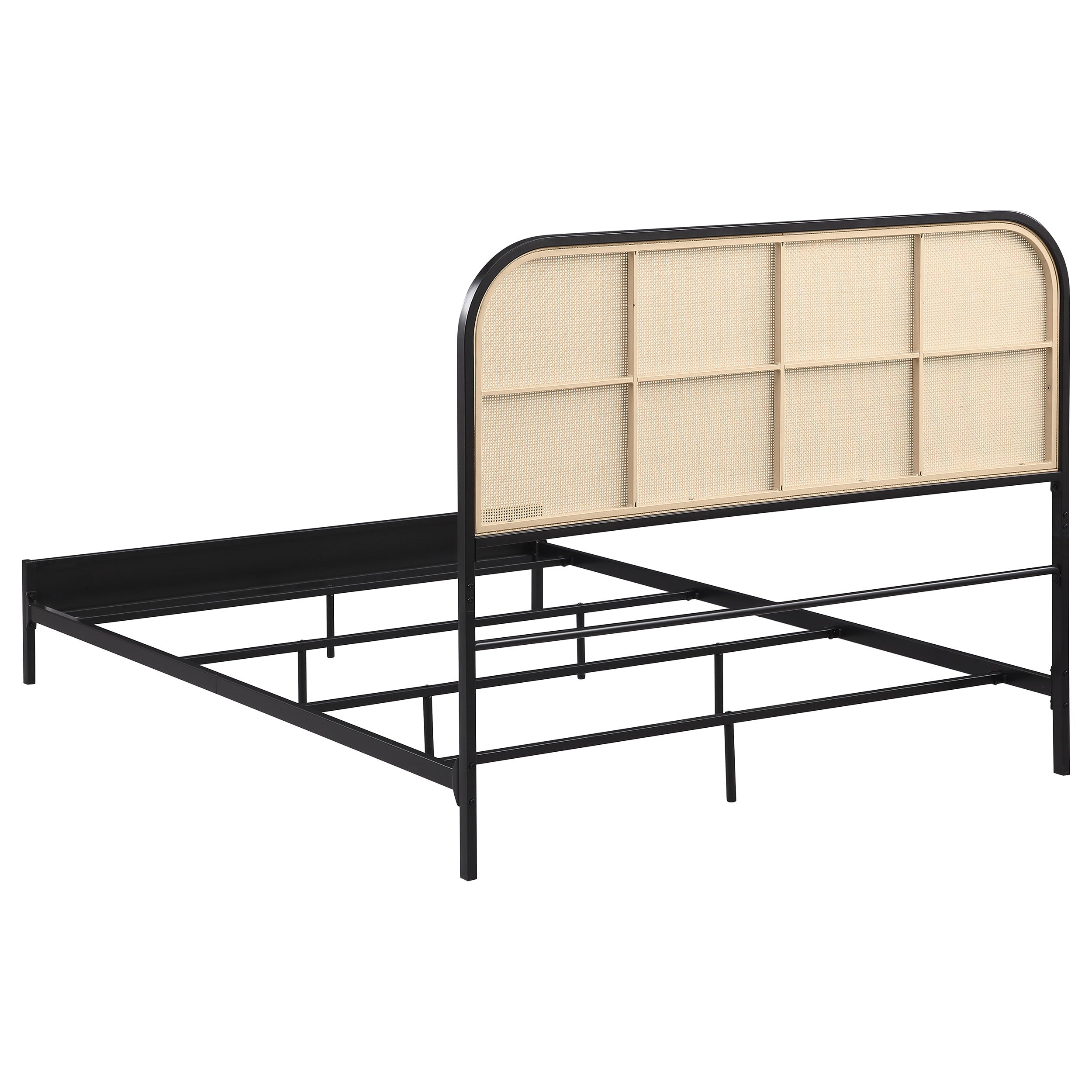Amherst Radio Weave Rattan Metal Bed Black