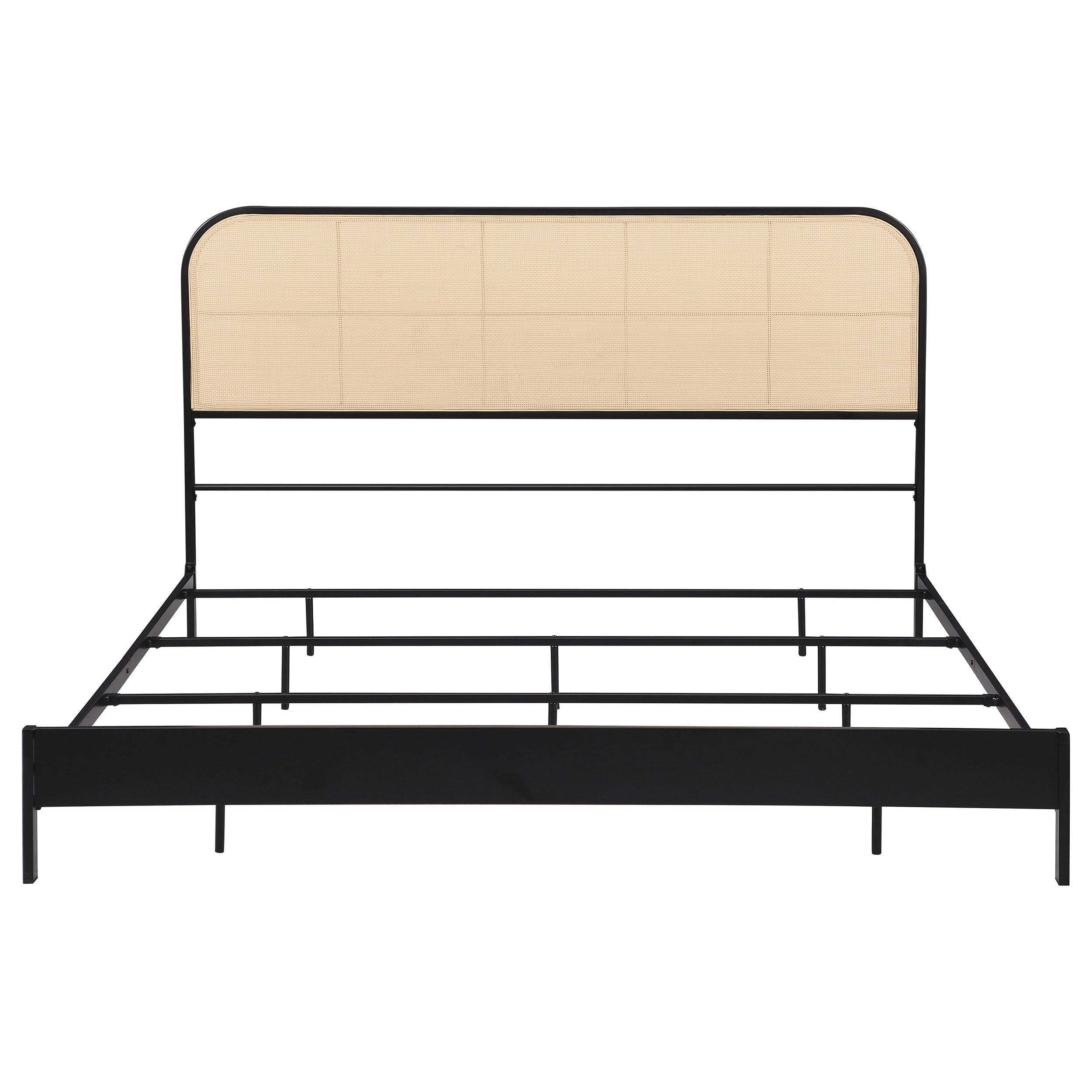 Amherst Radio Weave Rattan Metal Bed Black