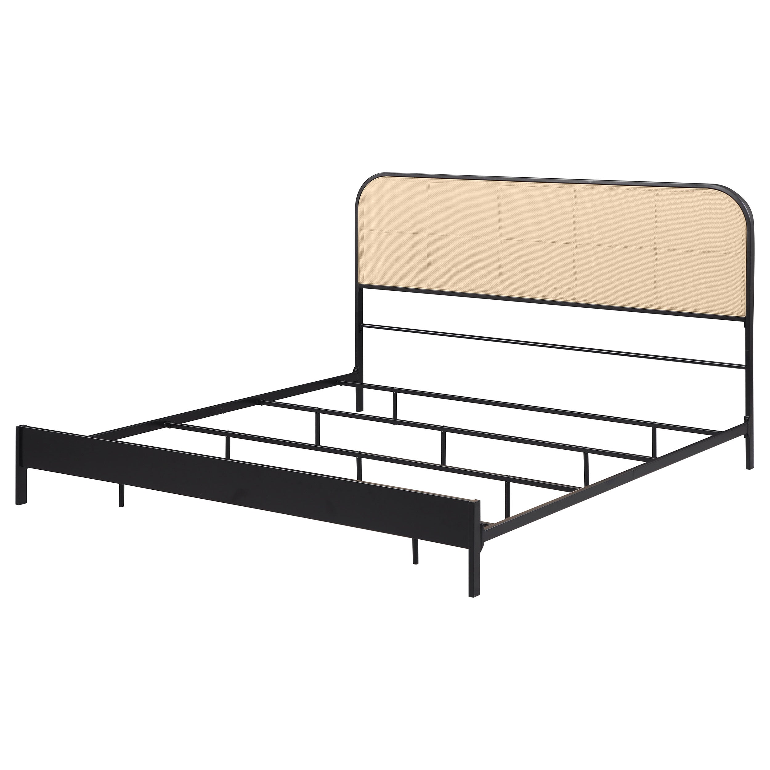 Amherst Radio Weave Rattan Metal Bed Black
