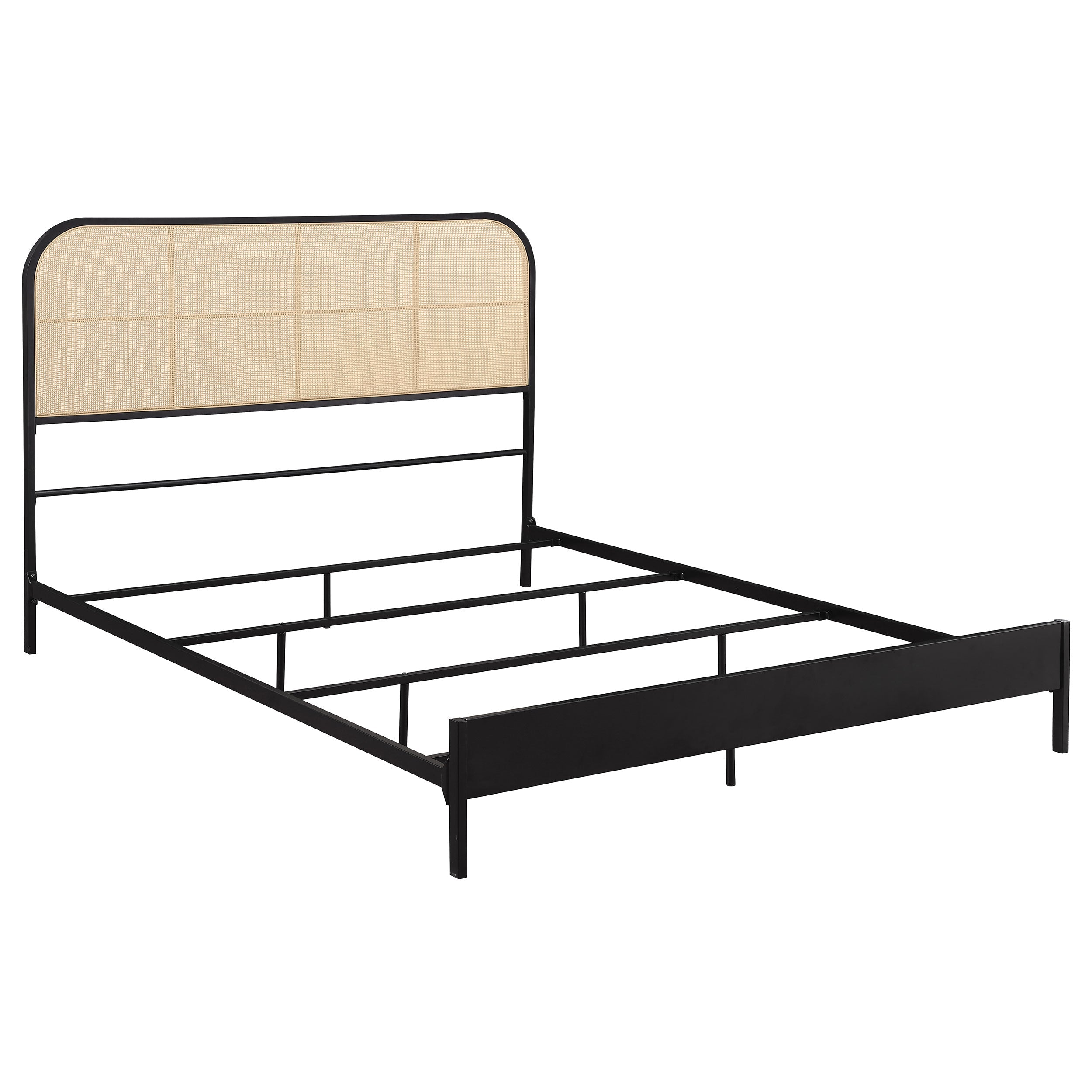 Amherst Radio Weave Rattan Metal Bed Black