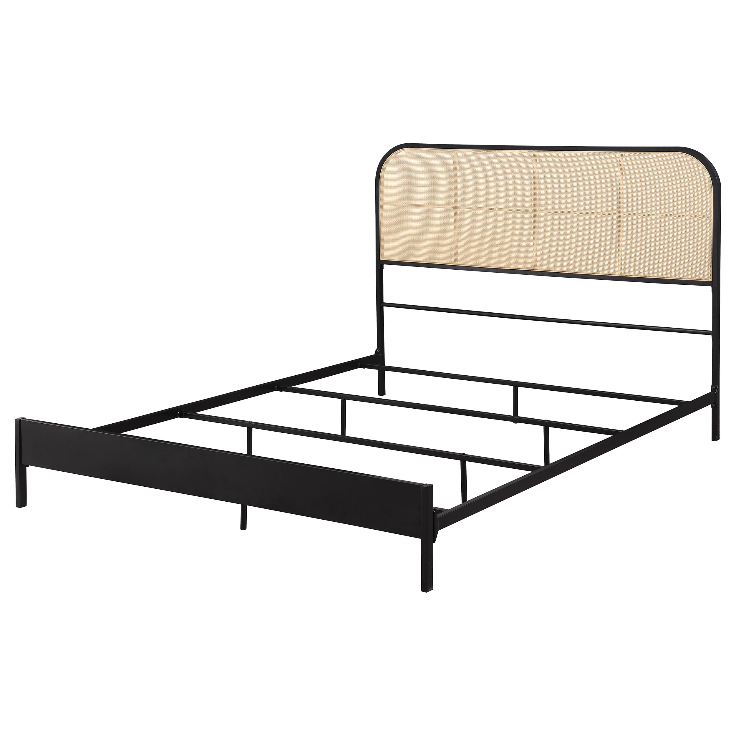 Amherst Radio Weave Rattan Metal Bed Black