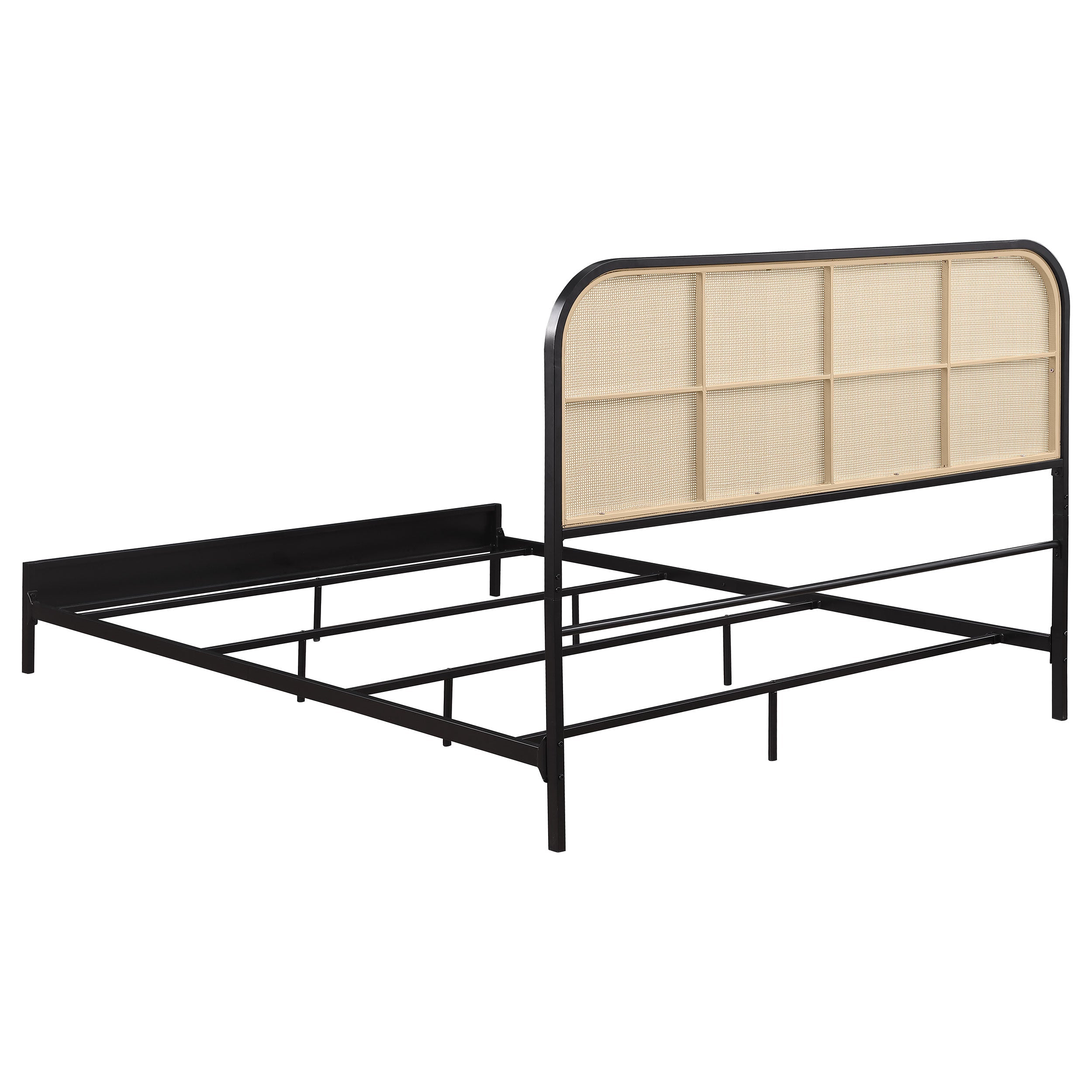 Amherst Radio Weave Rattan Metal Bed Black