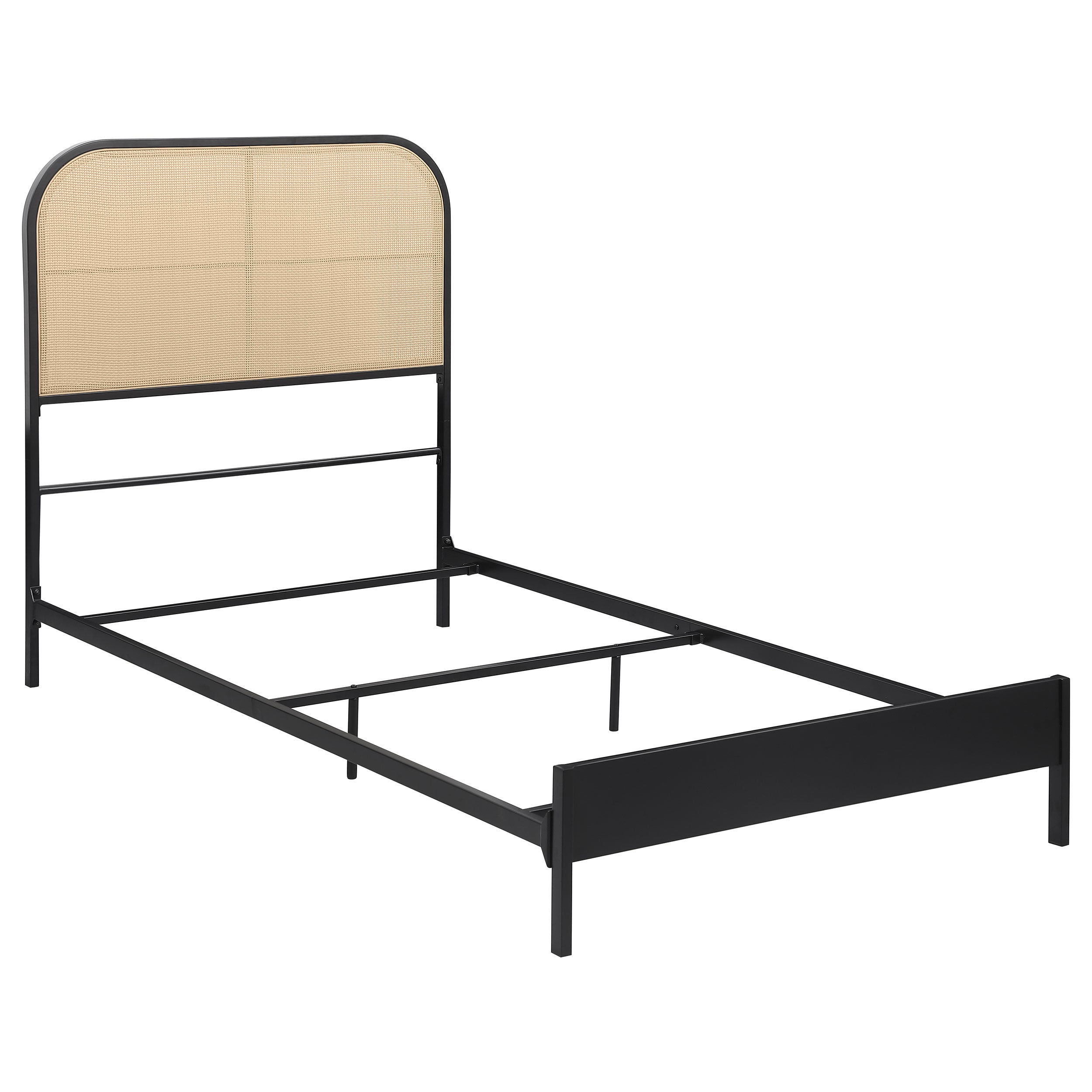 Amherst Radio Weave Rattan Metal Bed Black