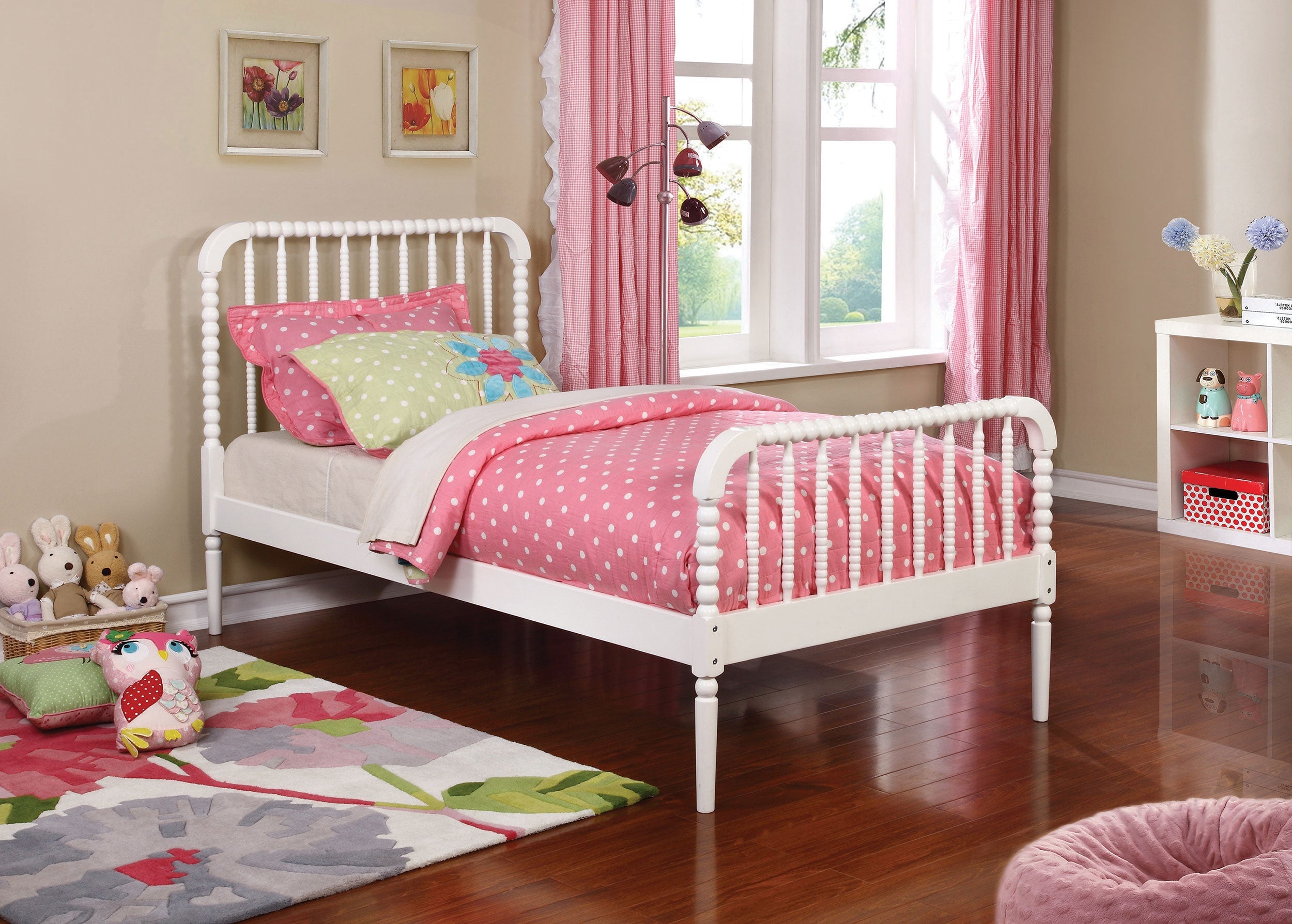 Jones Wood  Open Frame Bed White