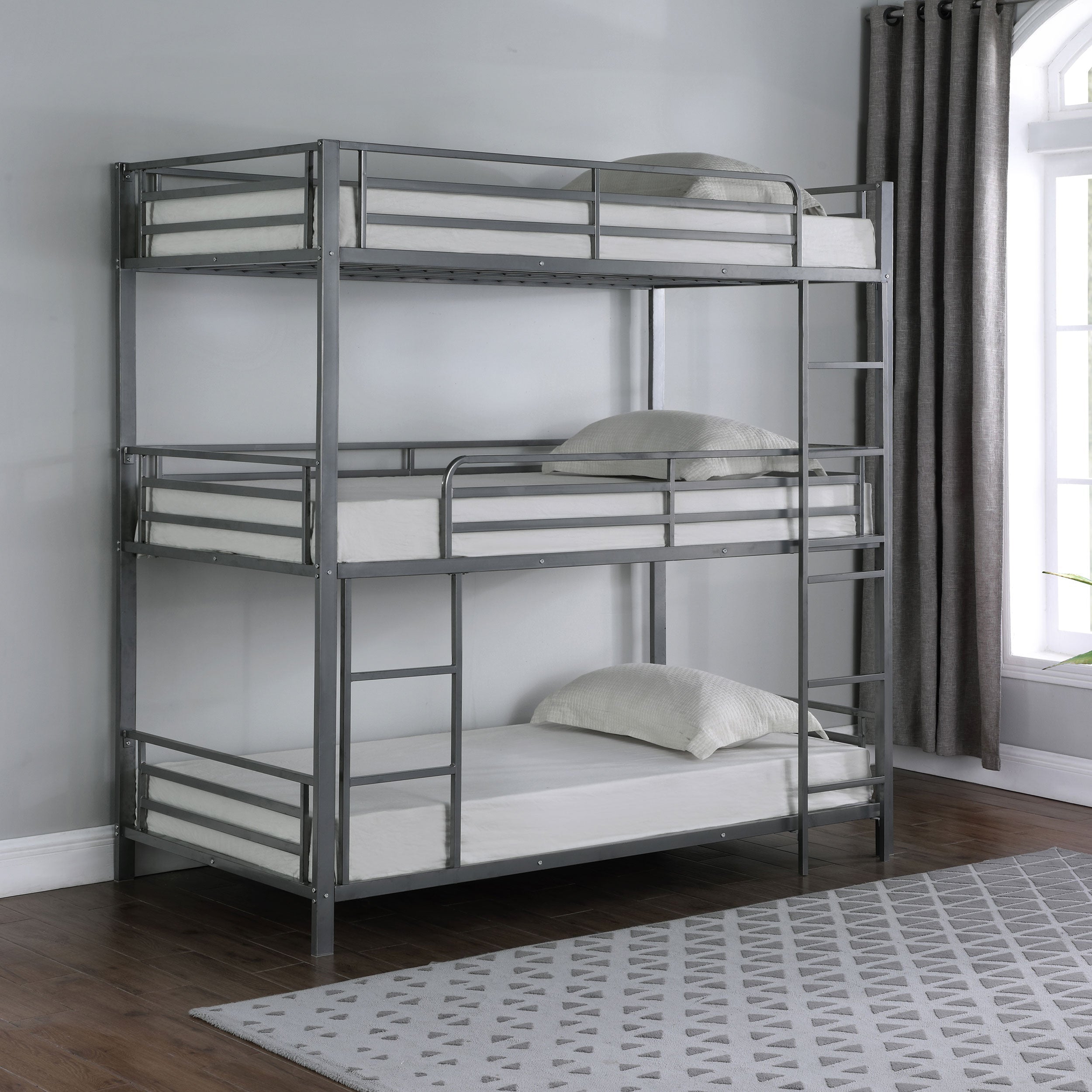 Maynard Metal  Triple Bunk Bed Gunmetal
