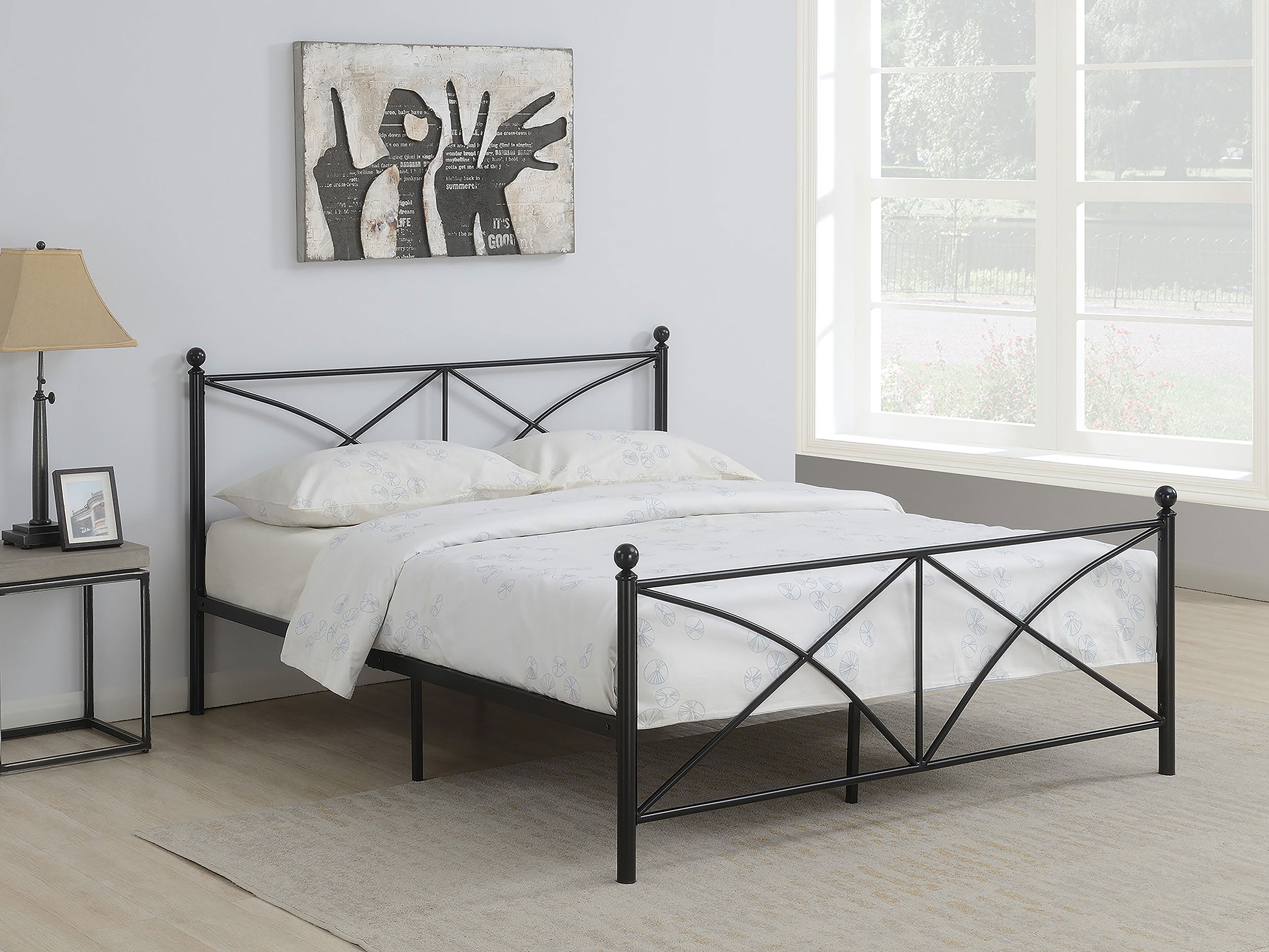 Hart Metal  Open Frame Bed Matte Black