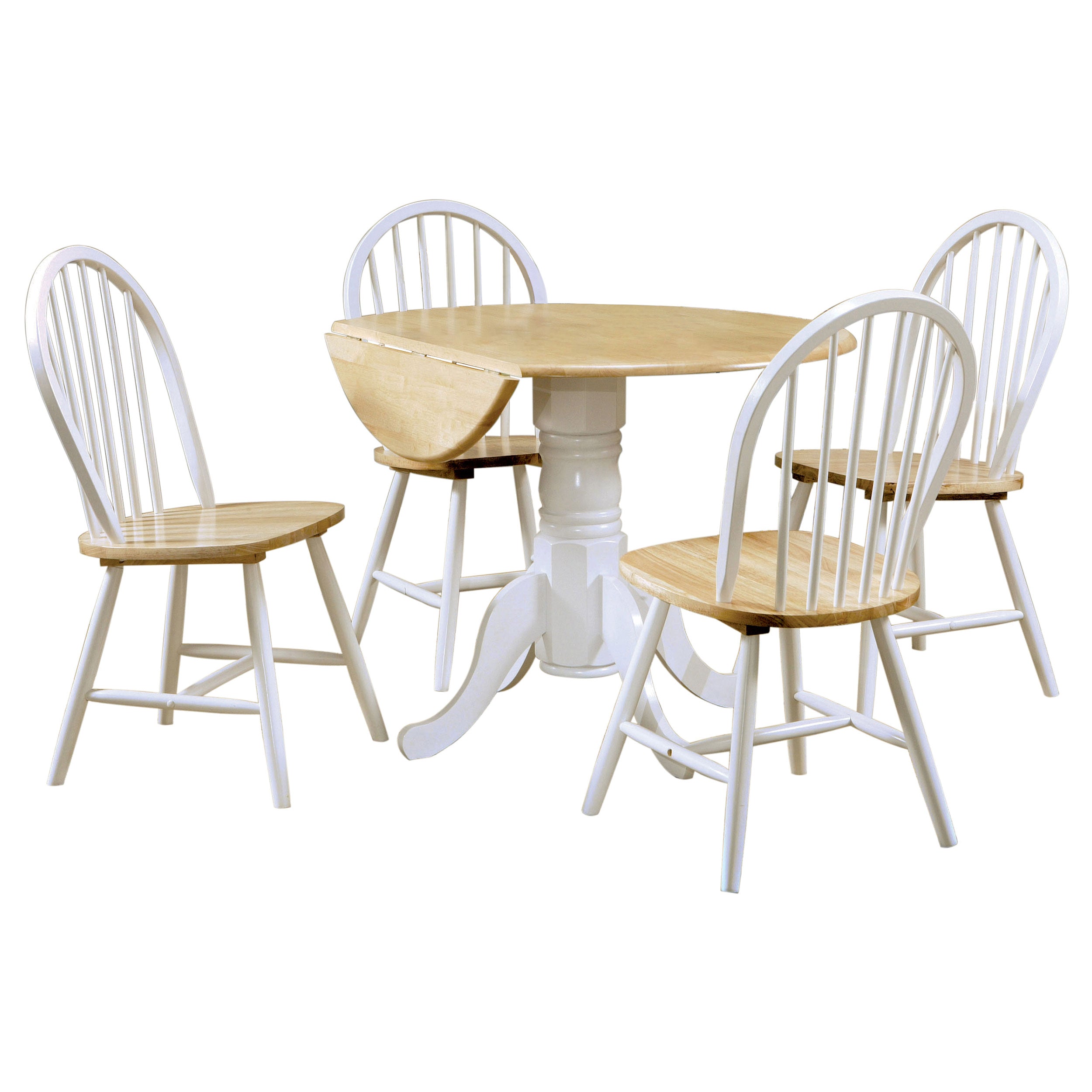 Allison  Round Drop Leaf Dining Table Set White