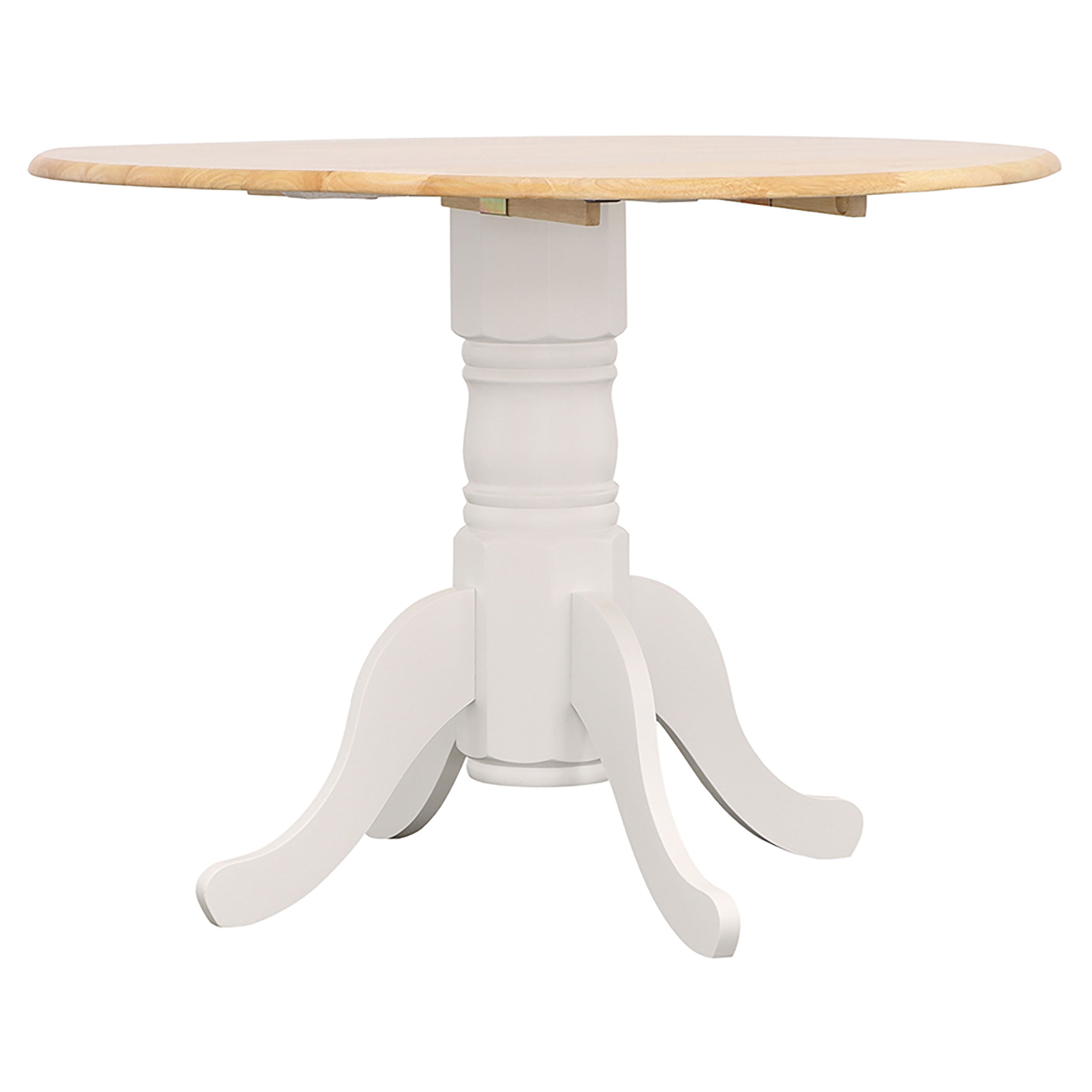 Allison  Round Drop Leaf Dining Table Set White