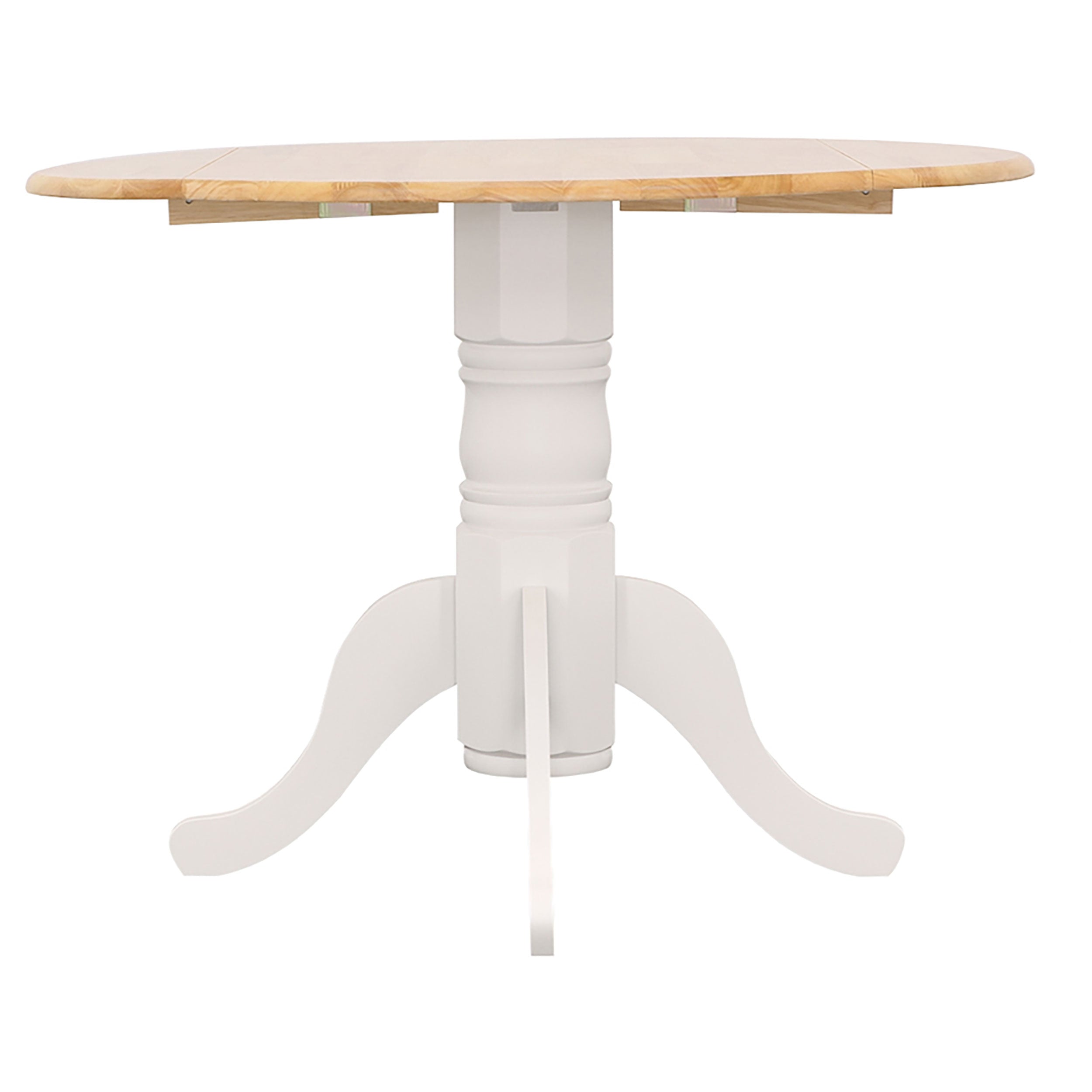 Allison Round 40-inch Drop Leaf Extension Dining Table White