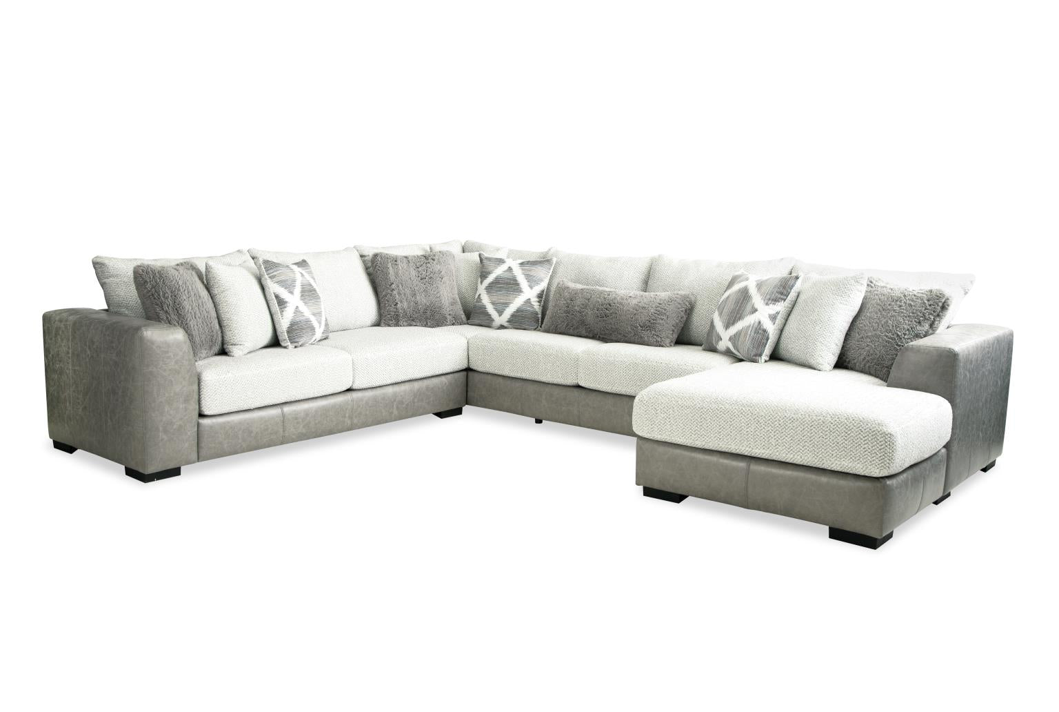Attract Dove 3-Piece Sectional Sofa with Ottoman