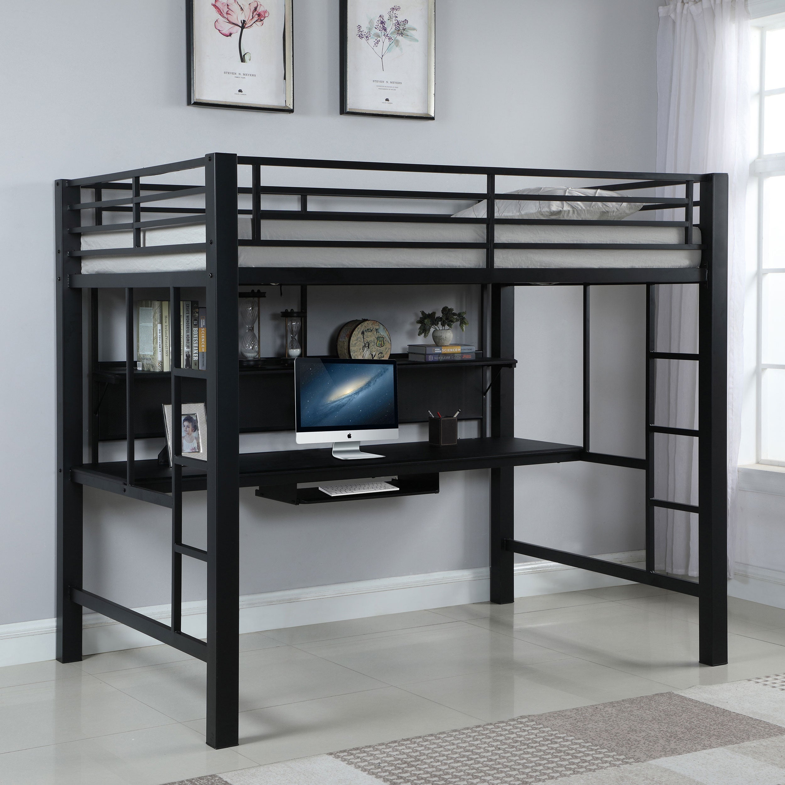 Avalon  Workstation Loft Bed Black