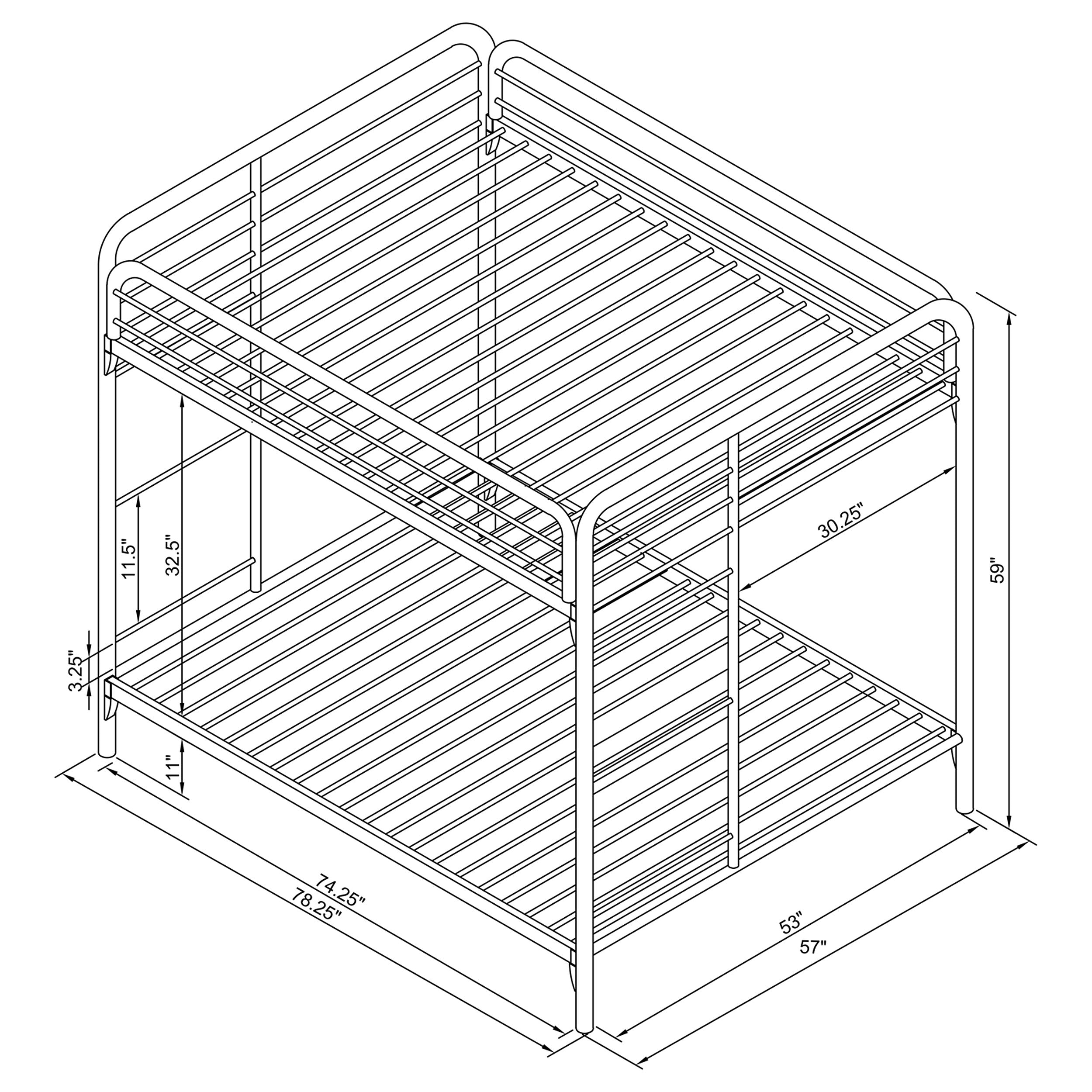 Morgan Metal  Over  Bunk Bed Black