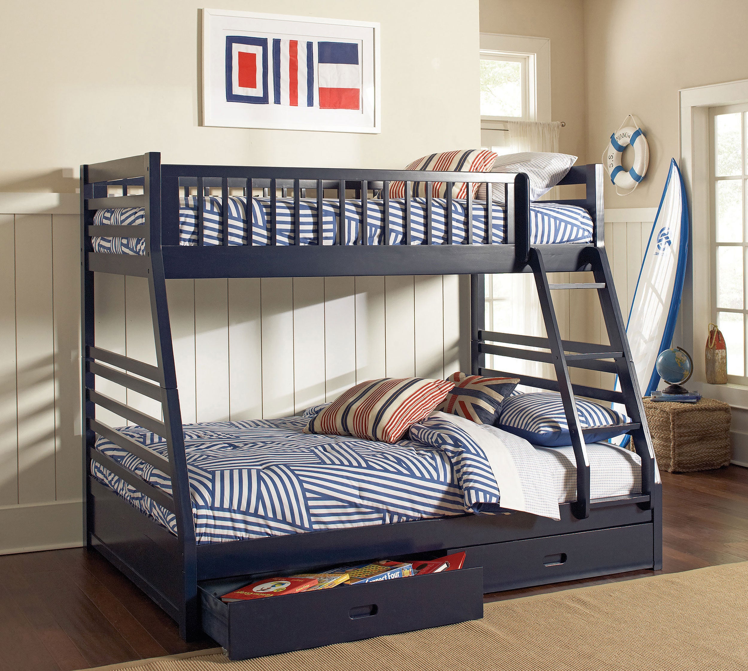 Ashton 2-drawer Wood  Over  Bunk Bed