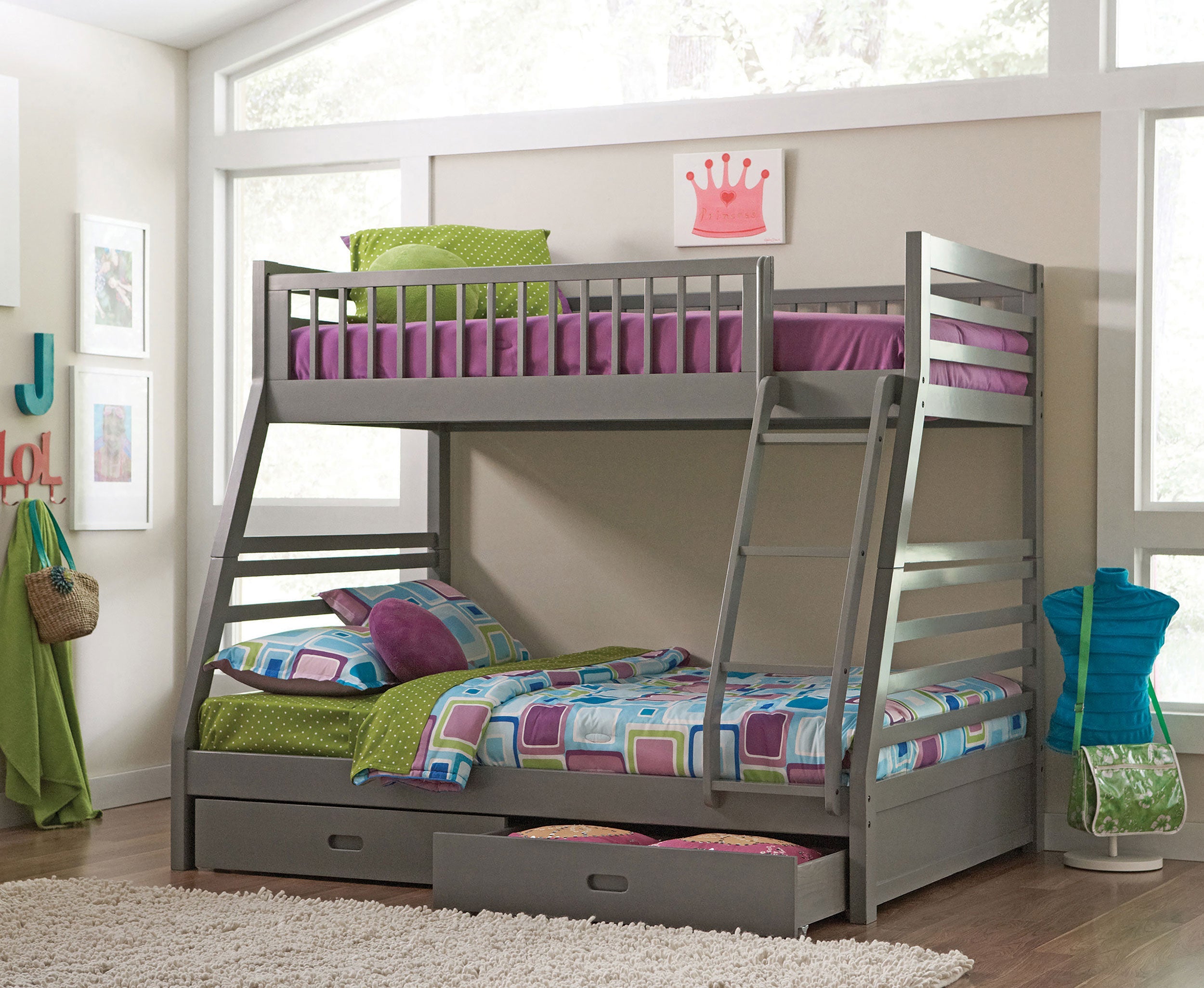 Ashton 2-drawer Wood  Over  Bunk Bed