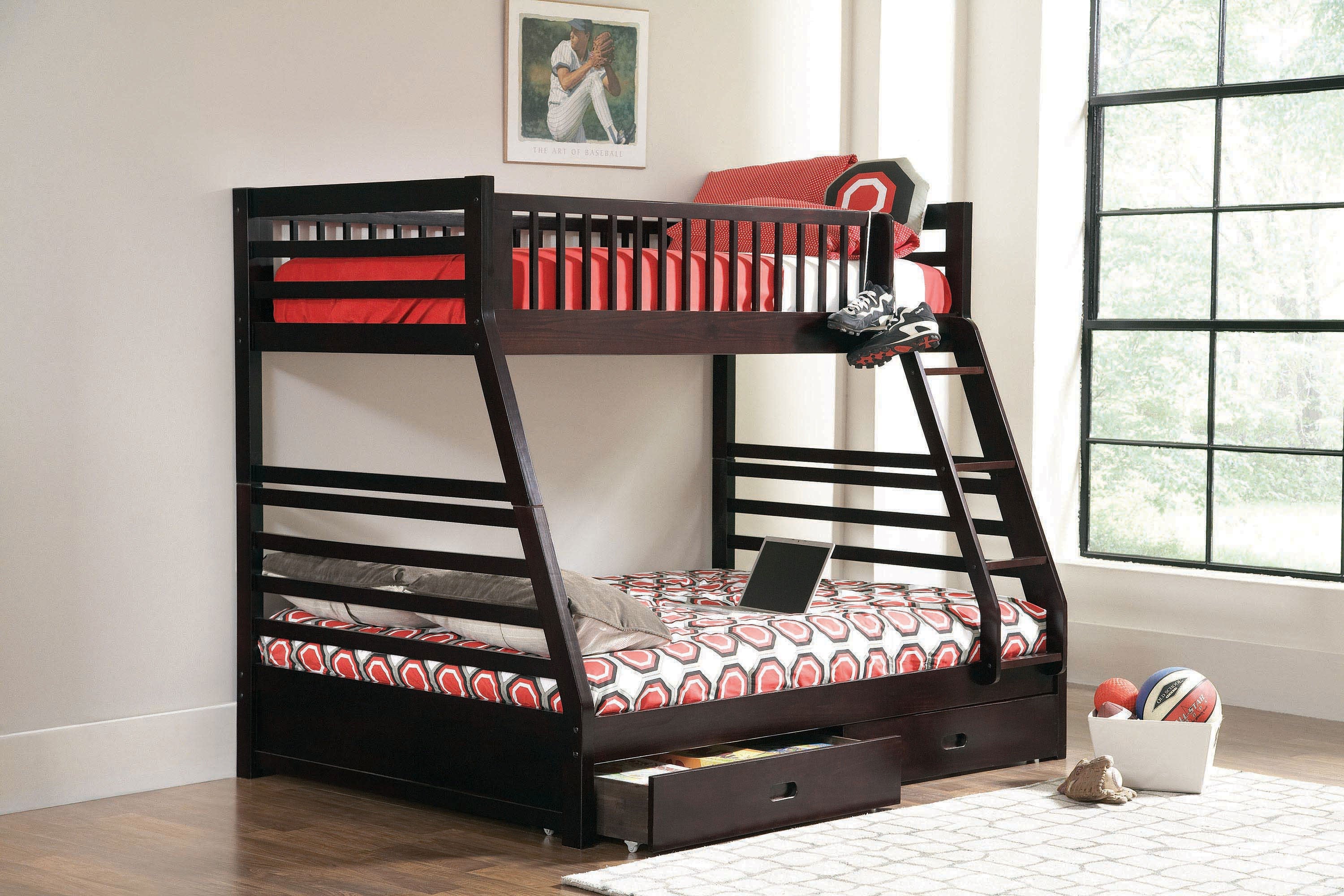 Ashton 2-drawer Wood  Over  Bunk Bed