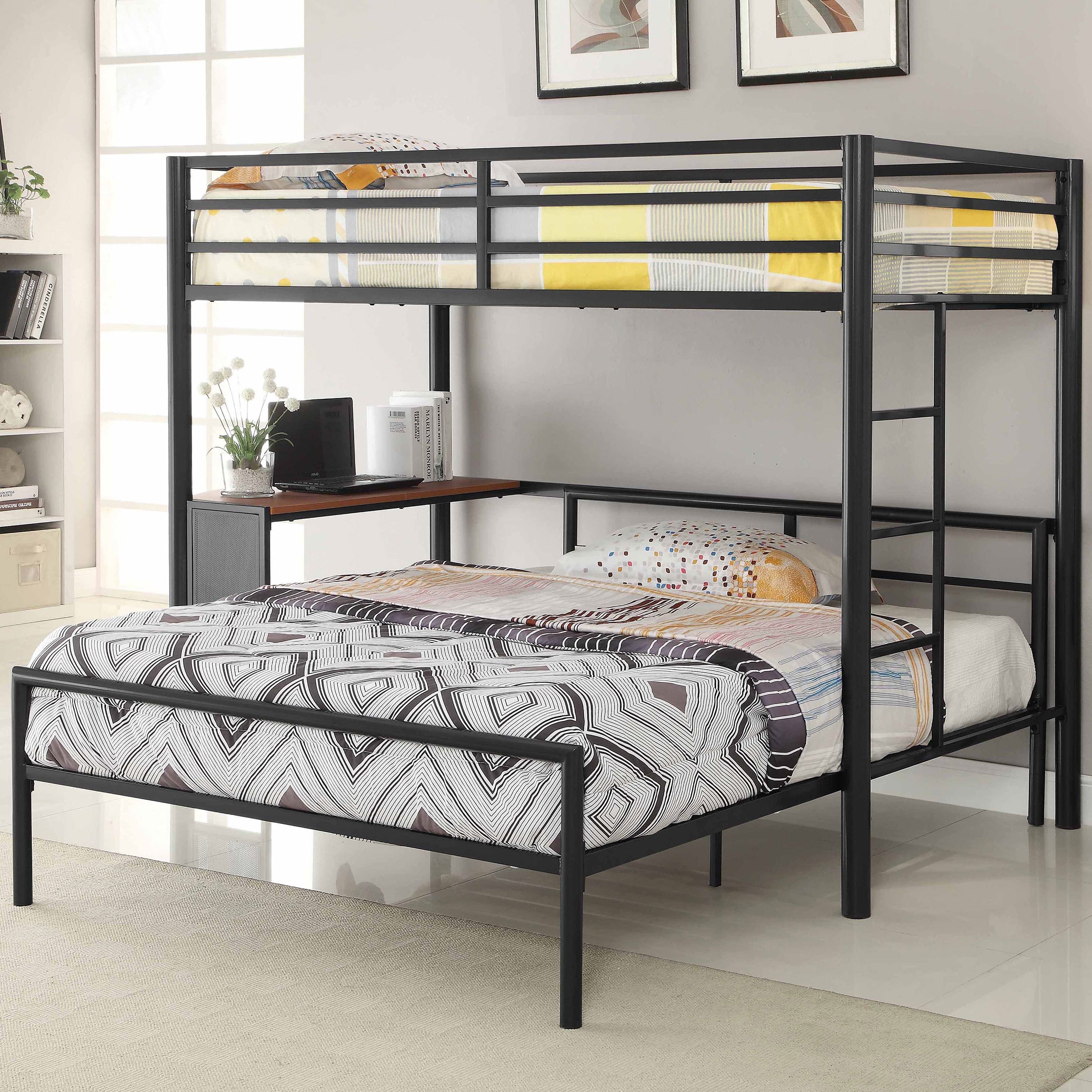 Fisher  Over  Workstation Loft Bed Set Gunmetal