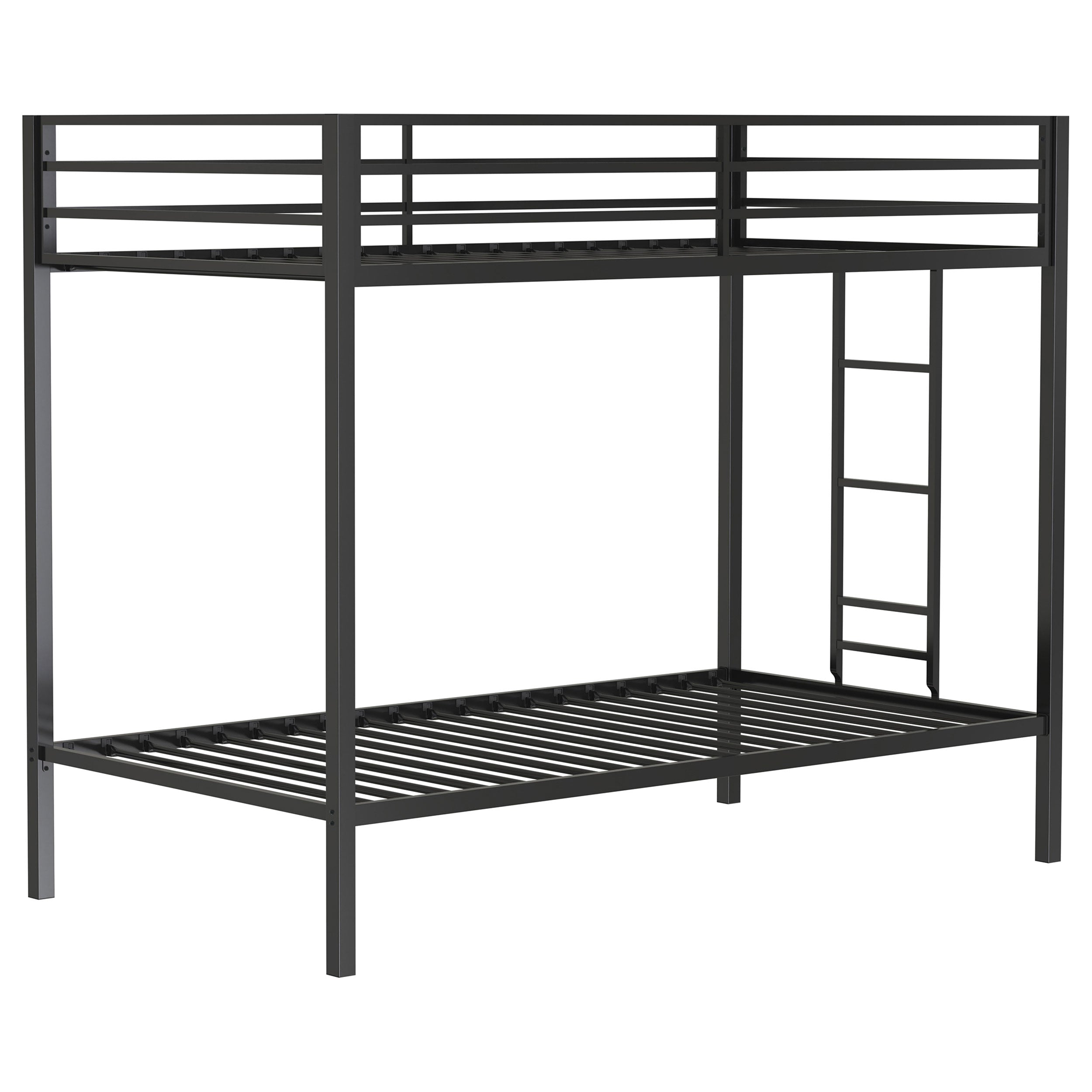 Alevera Metal Bunk Bed with Ladder Black