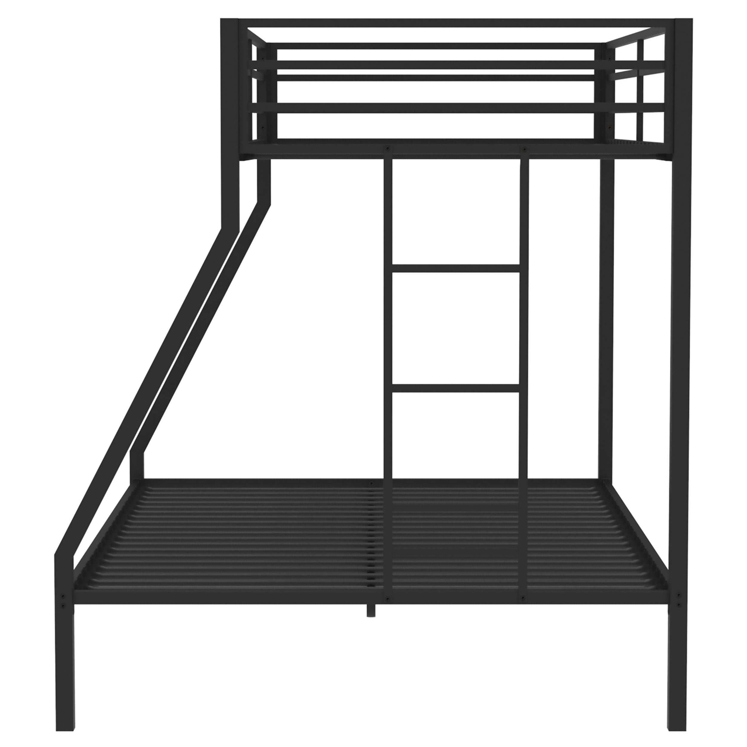 Alevera Metal Bunk Bed with Ladder Black