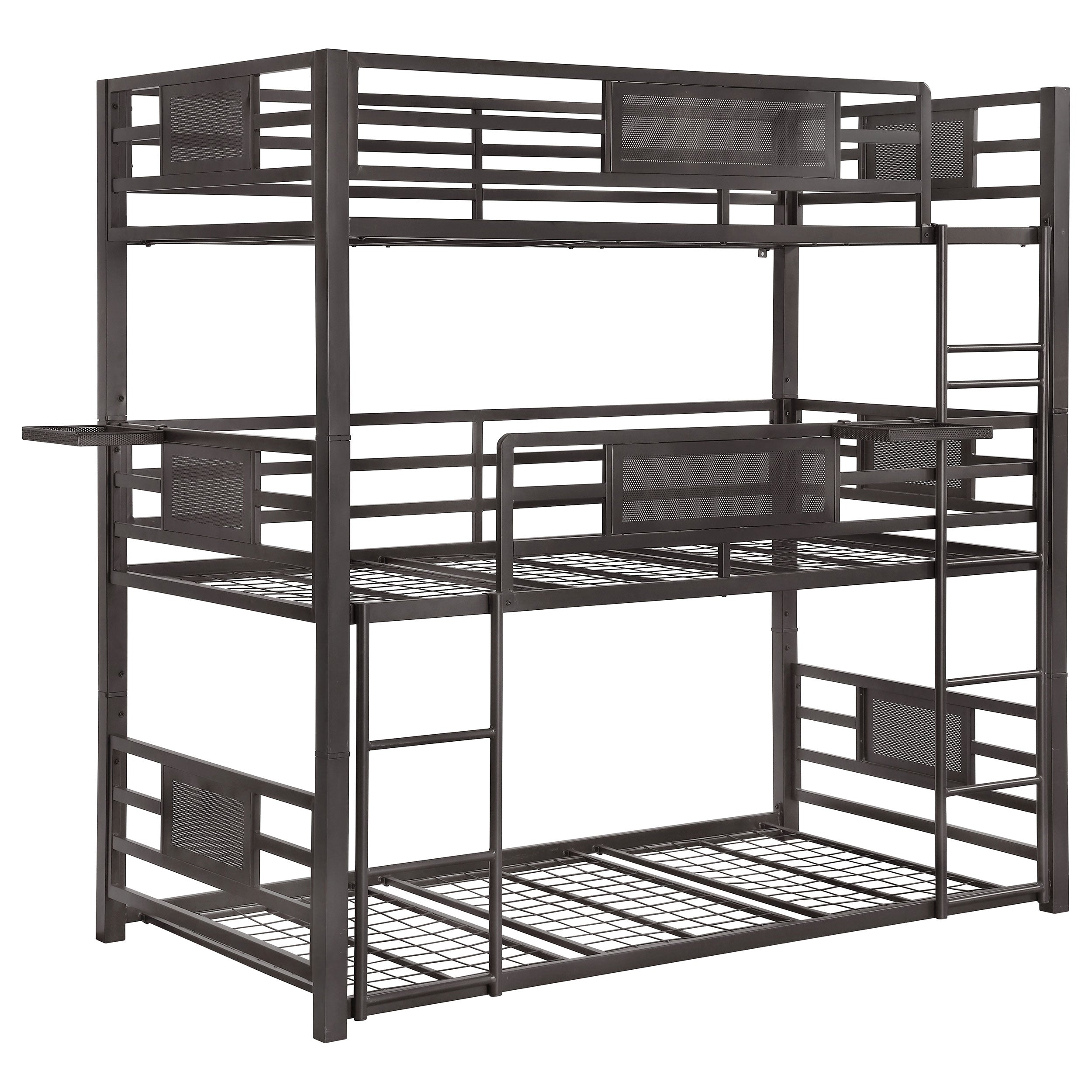 Rogen Metal  Triple Bunk Bed Dark Bronze