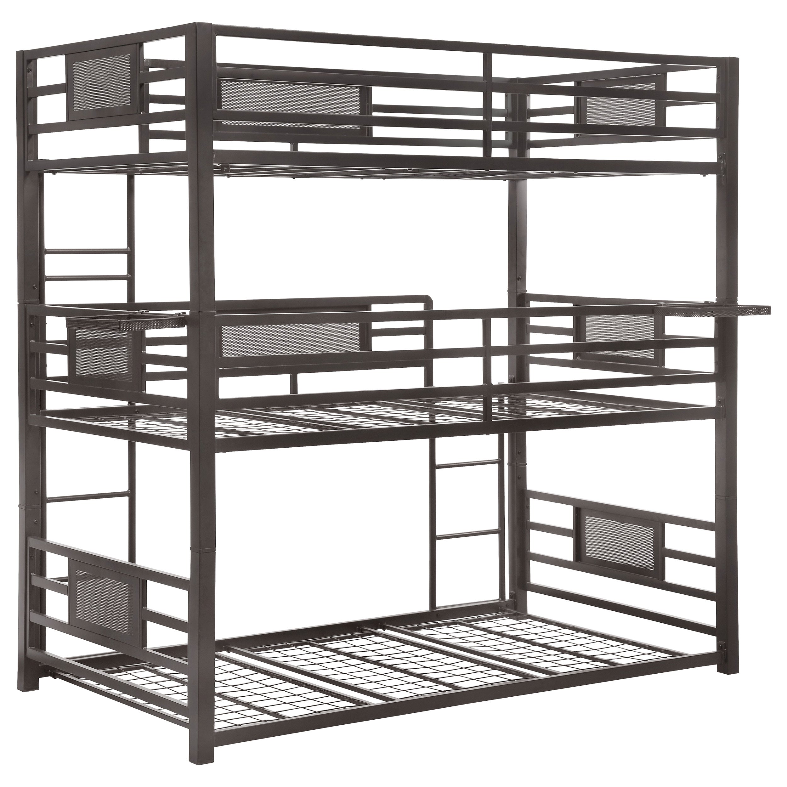 Rogen Metal  Triple Bunk Bed Dark Bronze