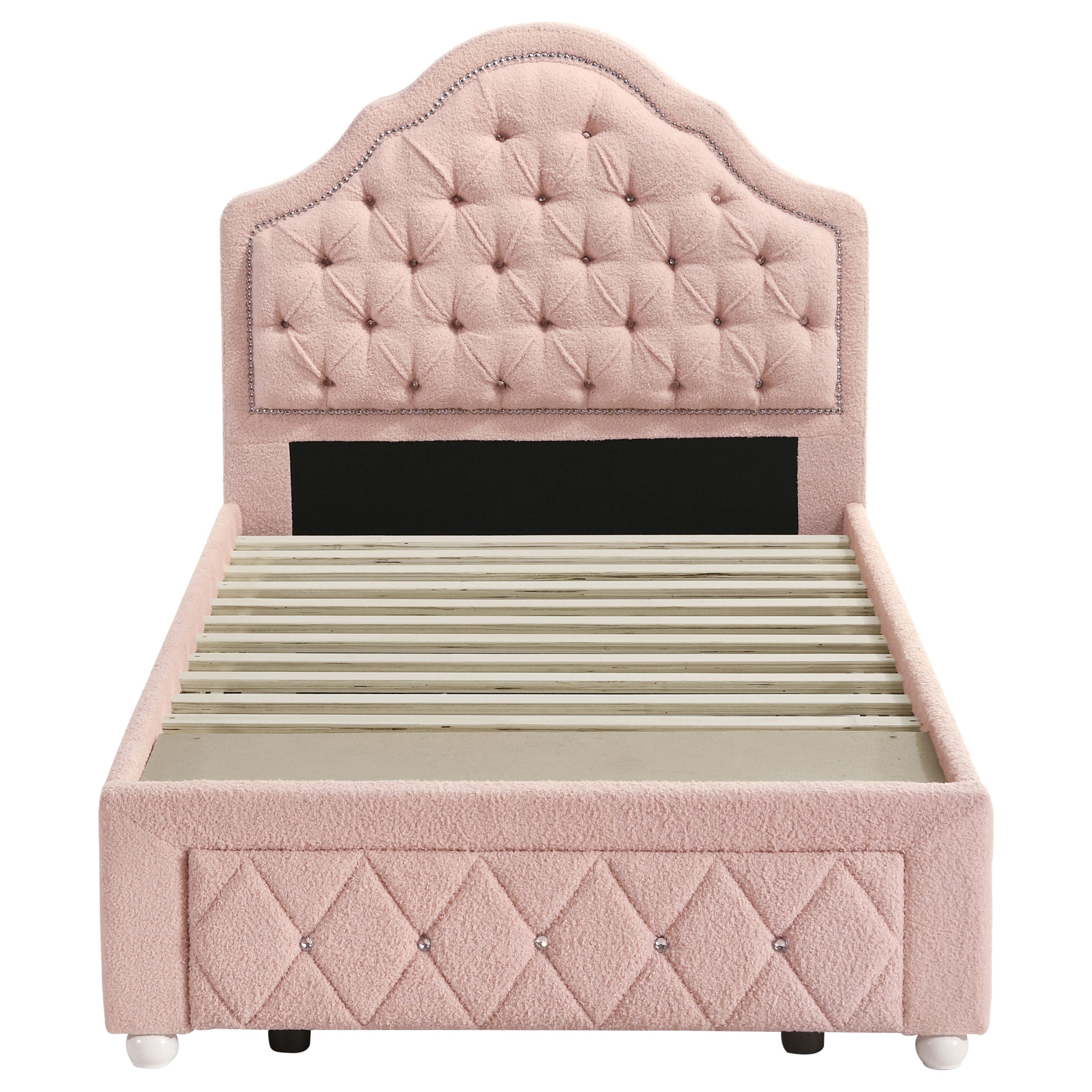 Ashleigh 44-inch Upholstered Storage Platform Bed Pink