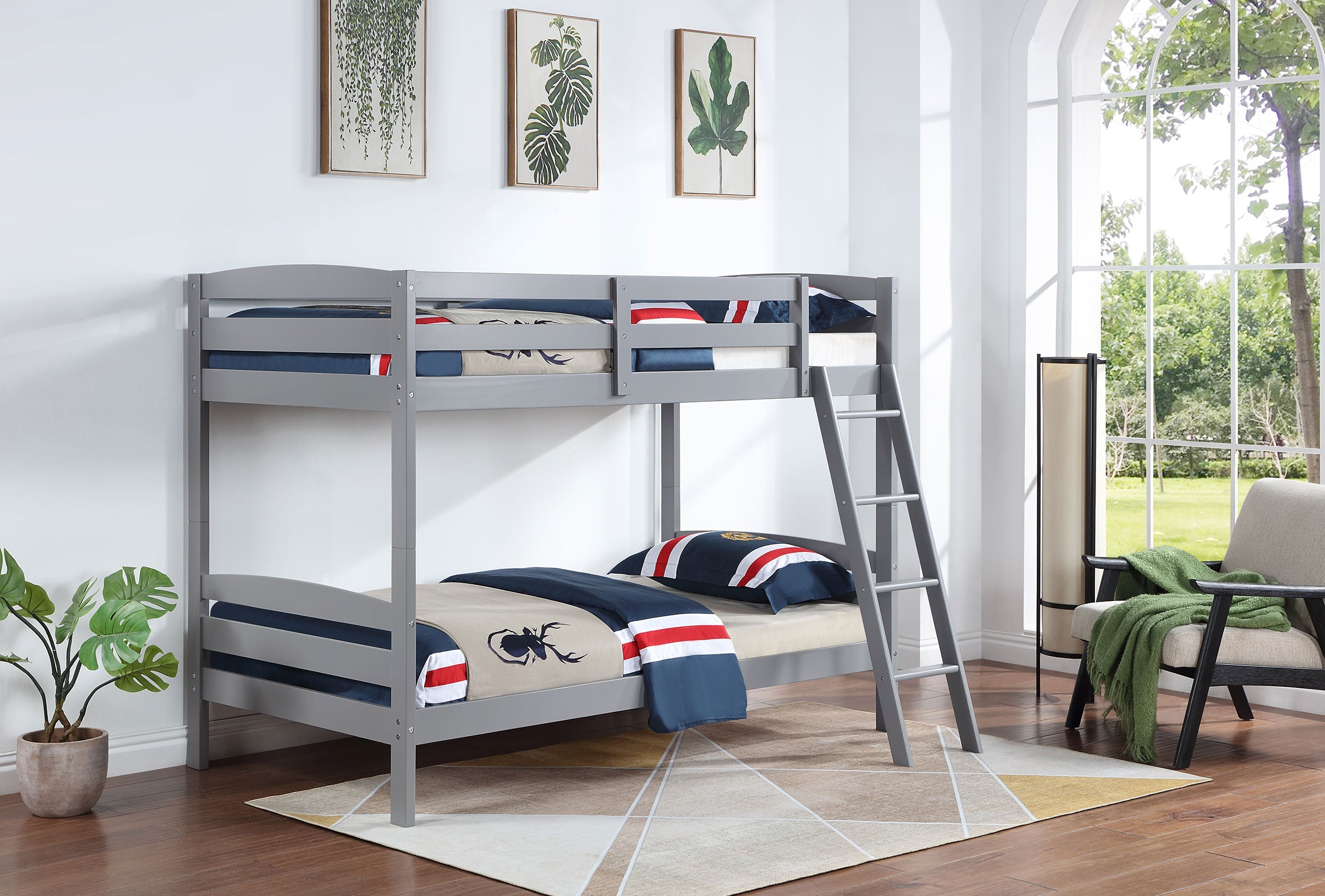 Rhea Wood  Over  Bunk Bed Grey