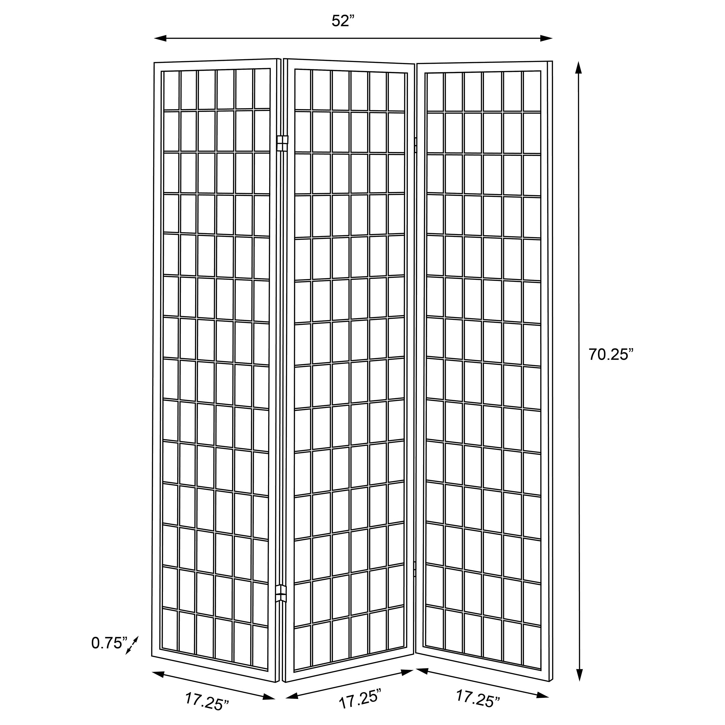 Carrie 3-Panel Room Divider Folding Shoji Screen Black
