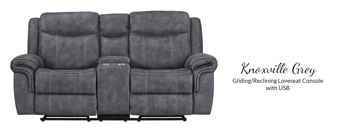 LV4222 Knoxville Grey Reclining Sofa, Loveseat and Recliner