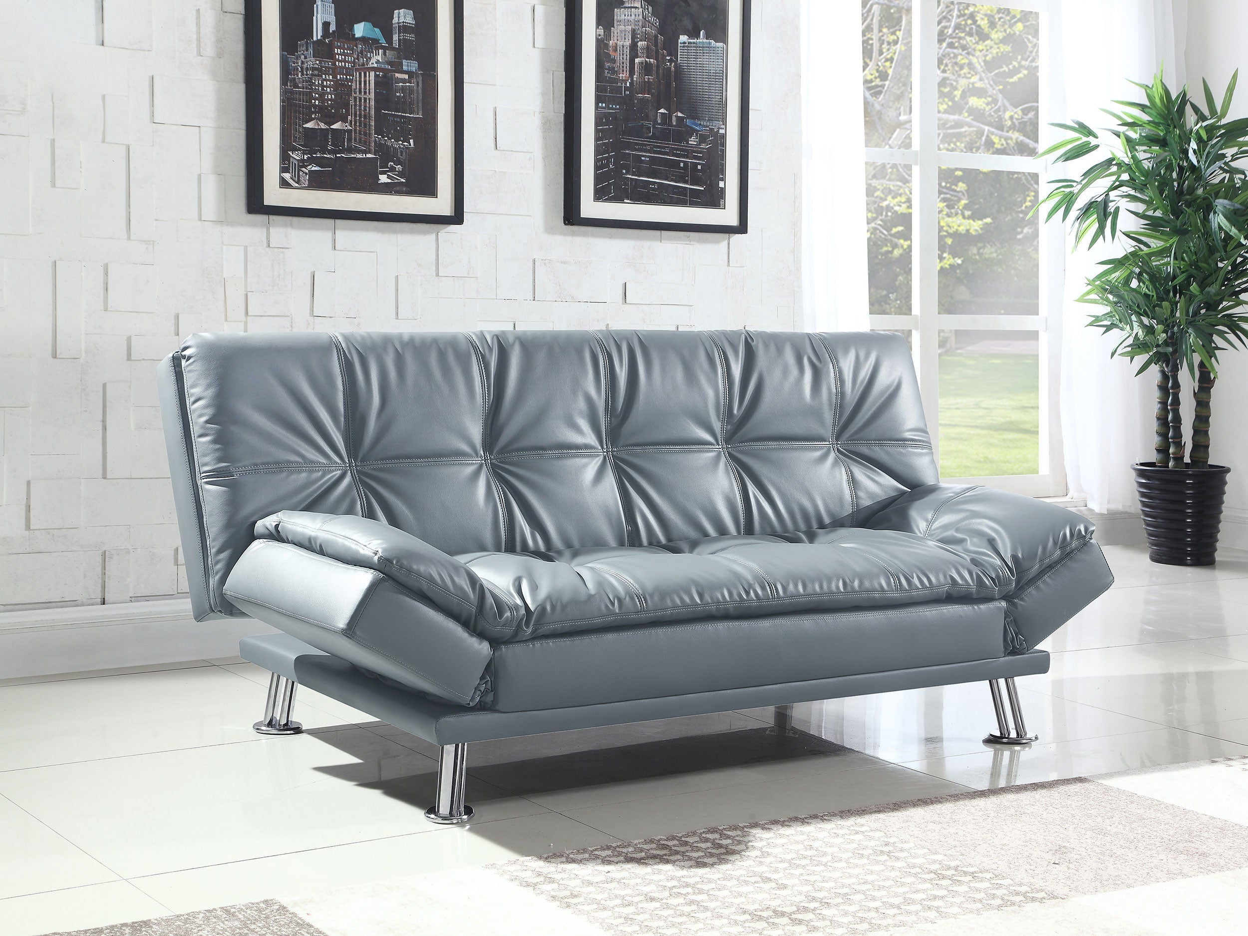 Dilleston Upholstered Tufted Convertible Sofa Bed Black