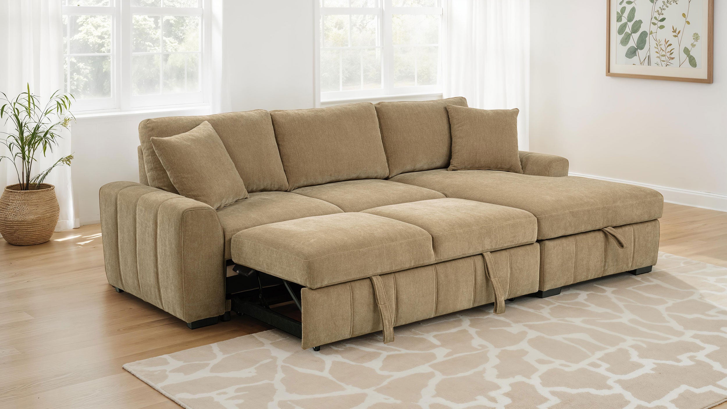 Pastrana Upholstered Sleeper Sectional Sofa RAF Chaise