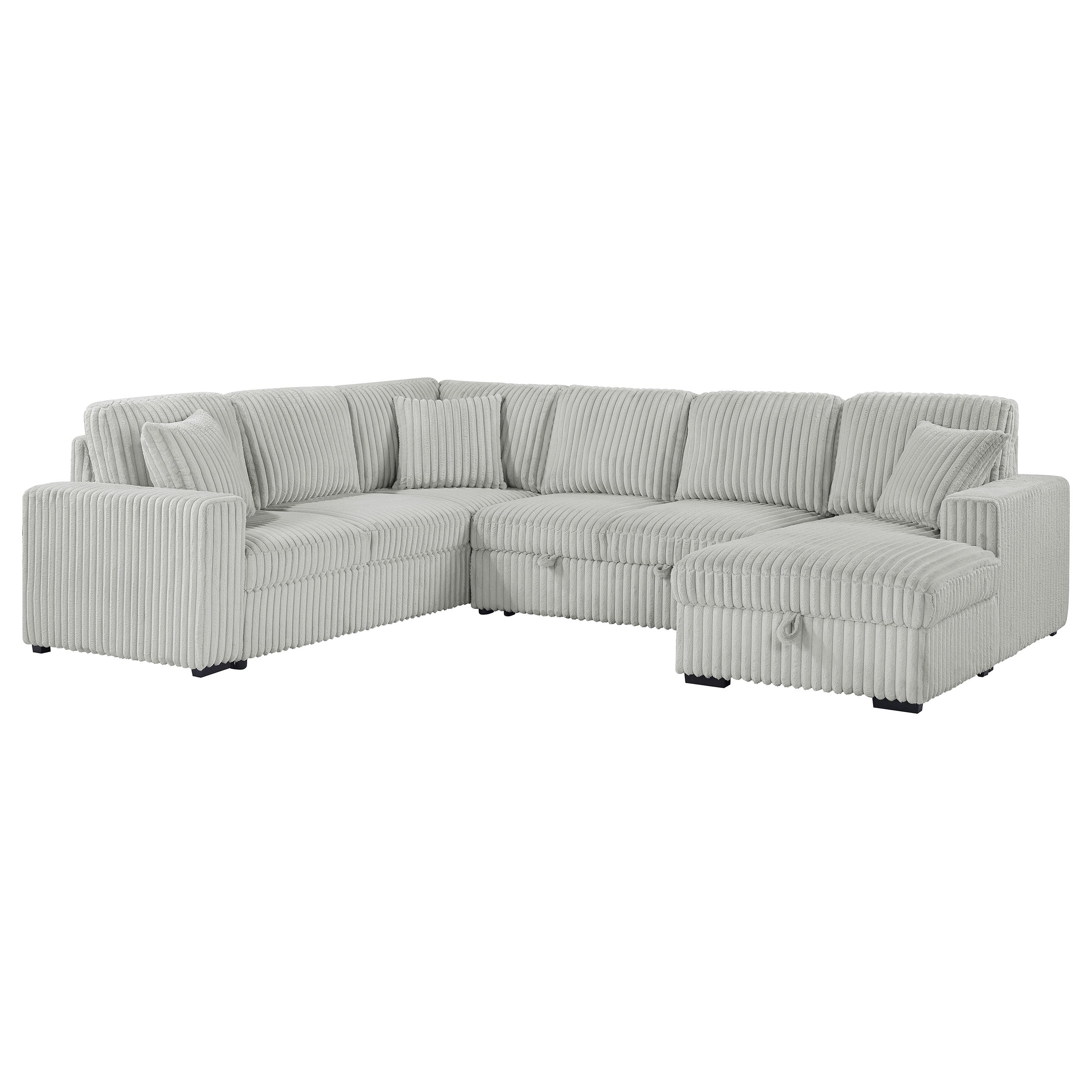Devonshire Sleeper Sectional Sofa Storage Chaise Camel