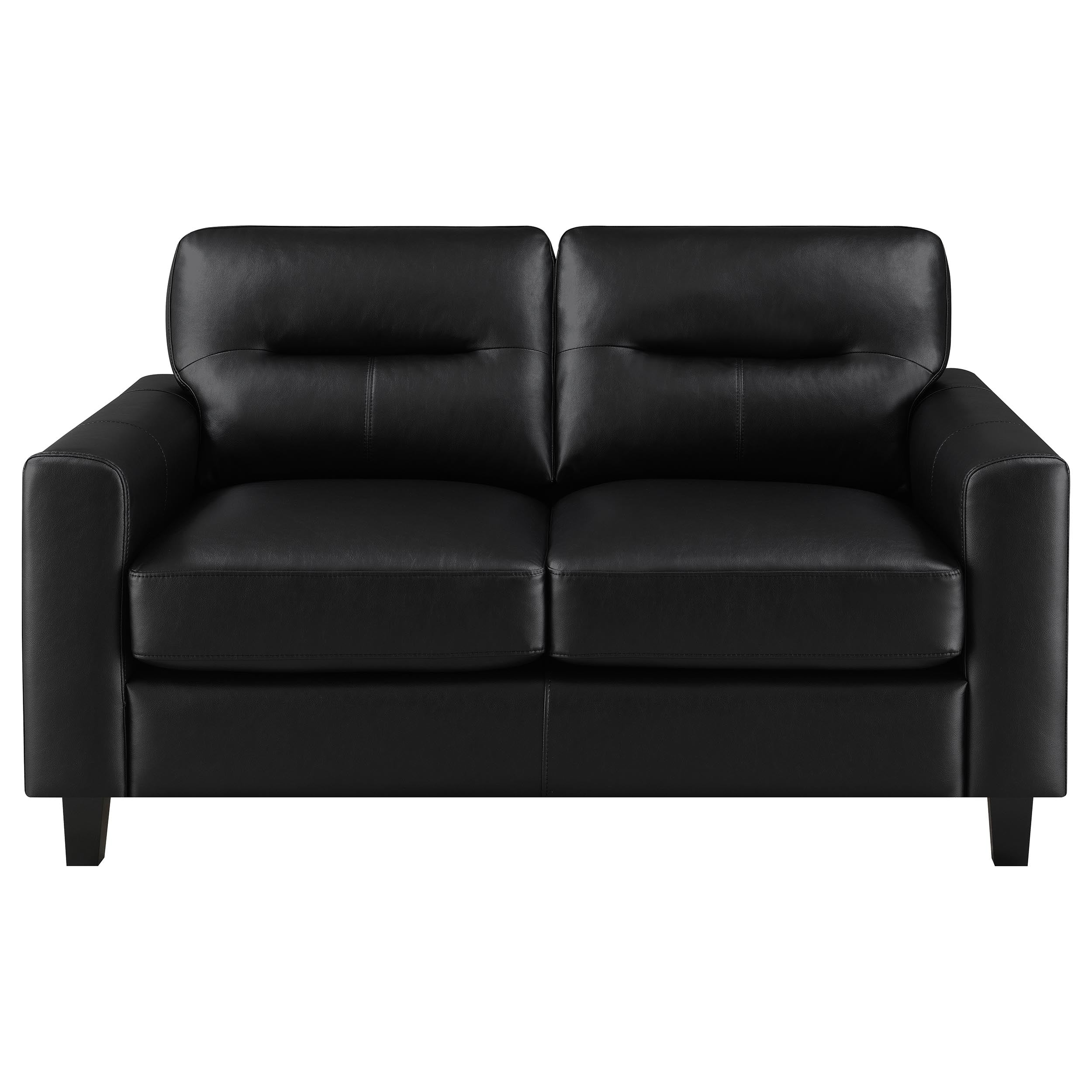 Scotland Faux Leather Upholstered Sofa Set Black