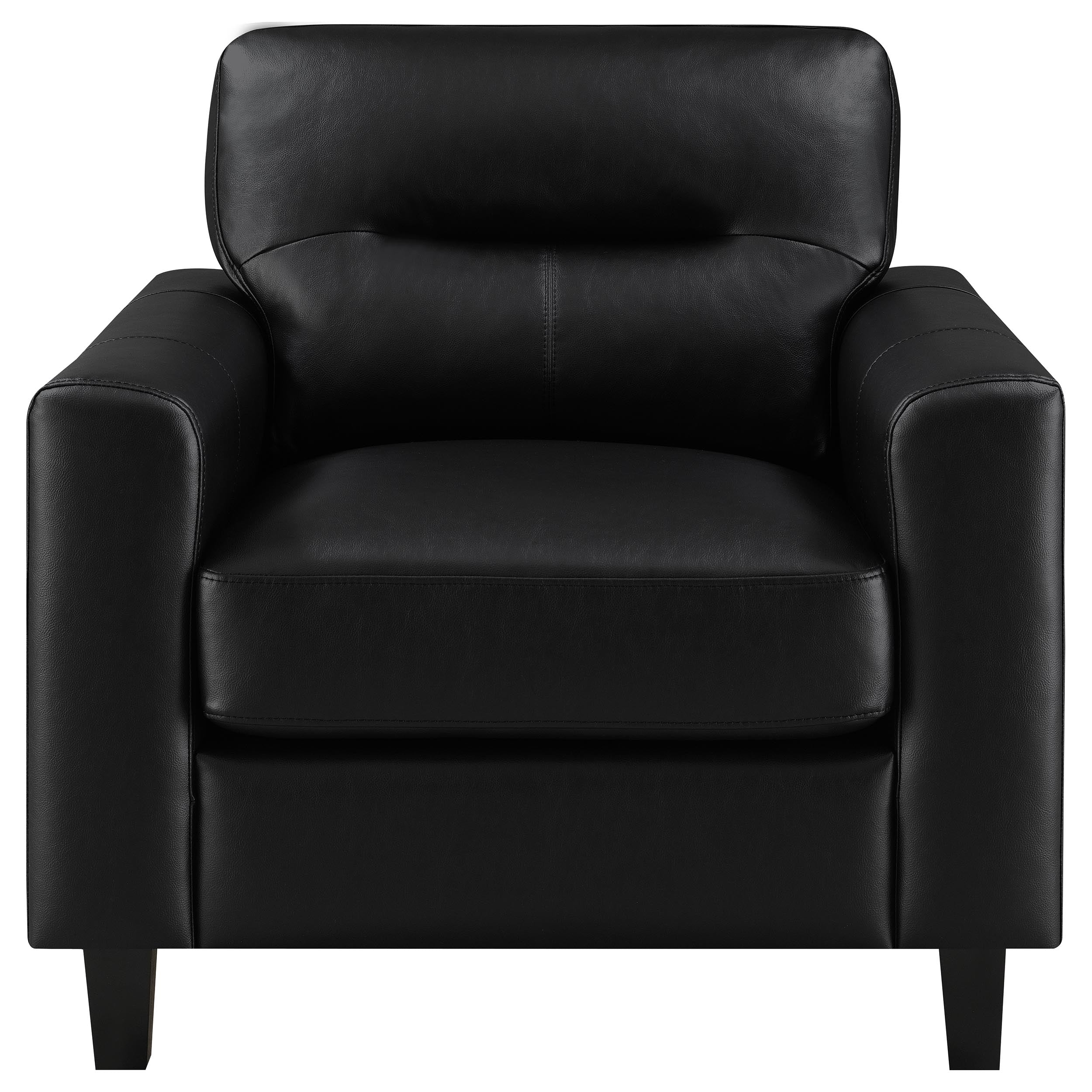 Scotland Faux Leather Upholstered Track Arm Chair Black