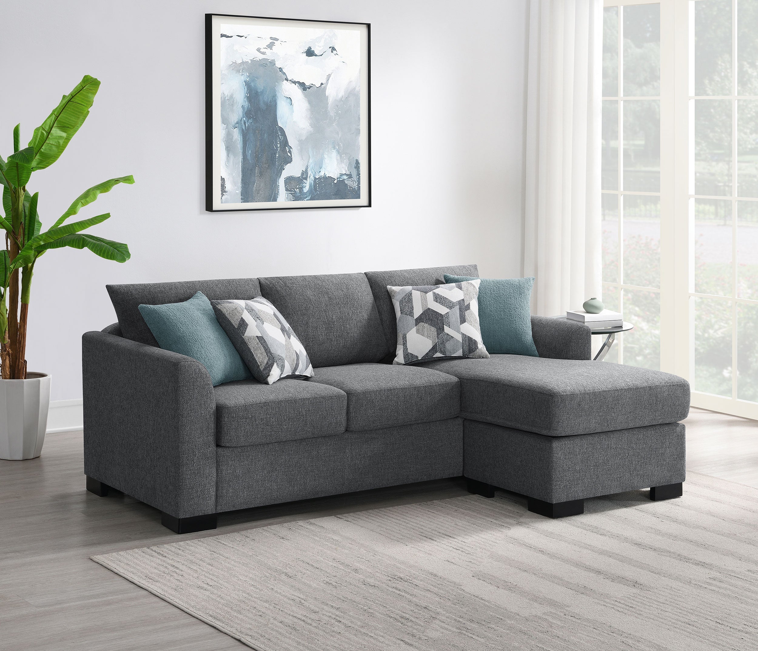Storey Upholstered Sleeper Sectional Chaise Sofa Camel