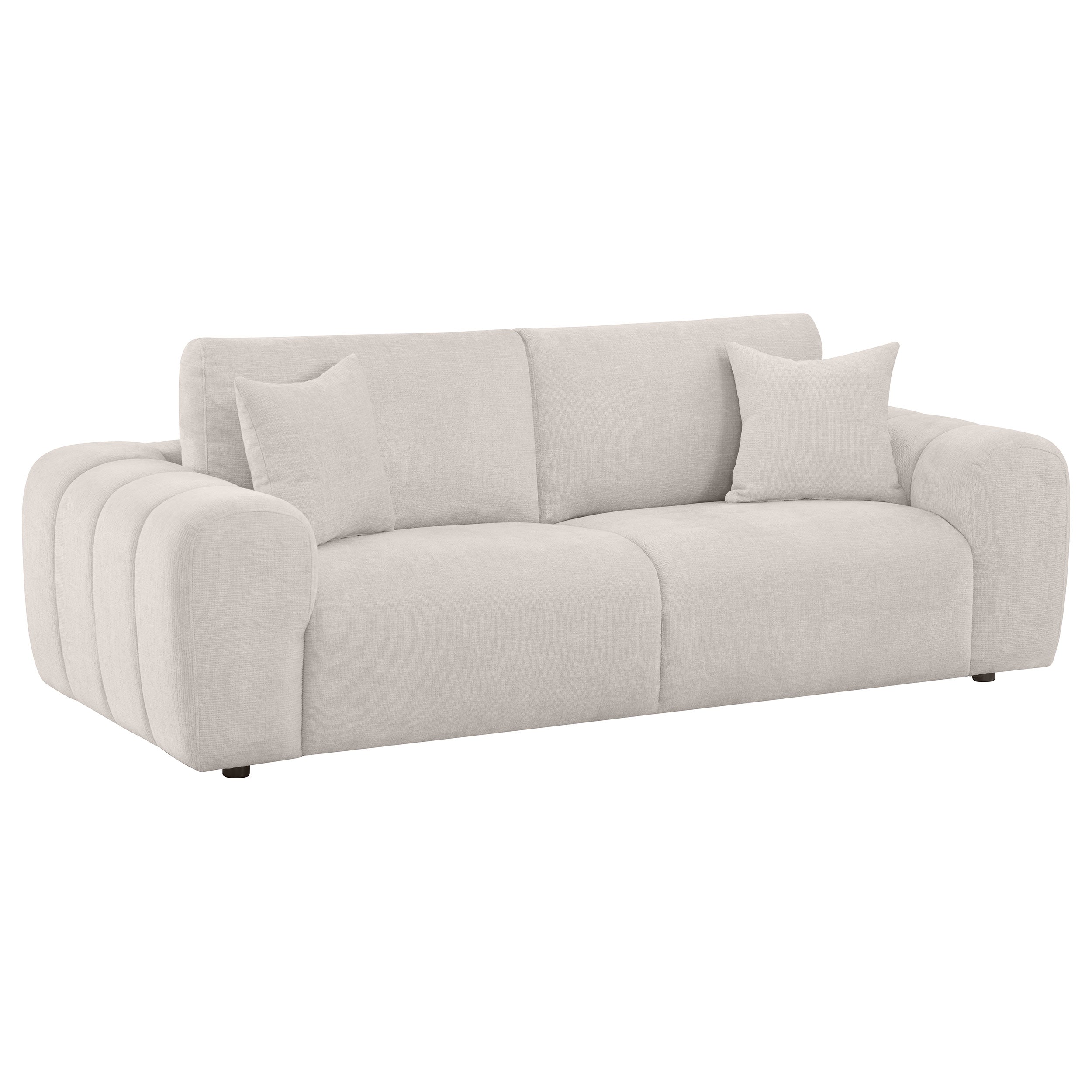 Burnett Chenille Upholstered Sofa Set Ivory
