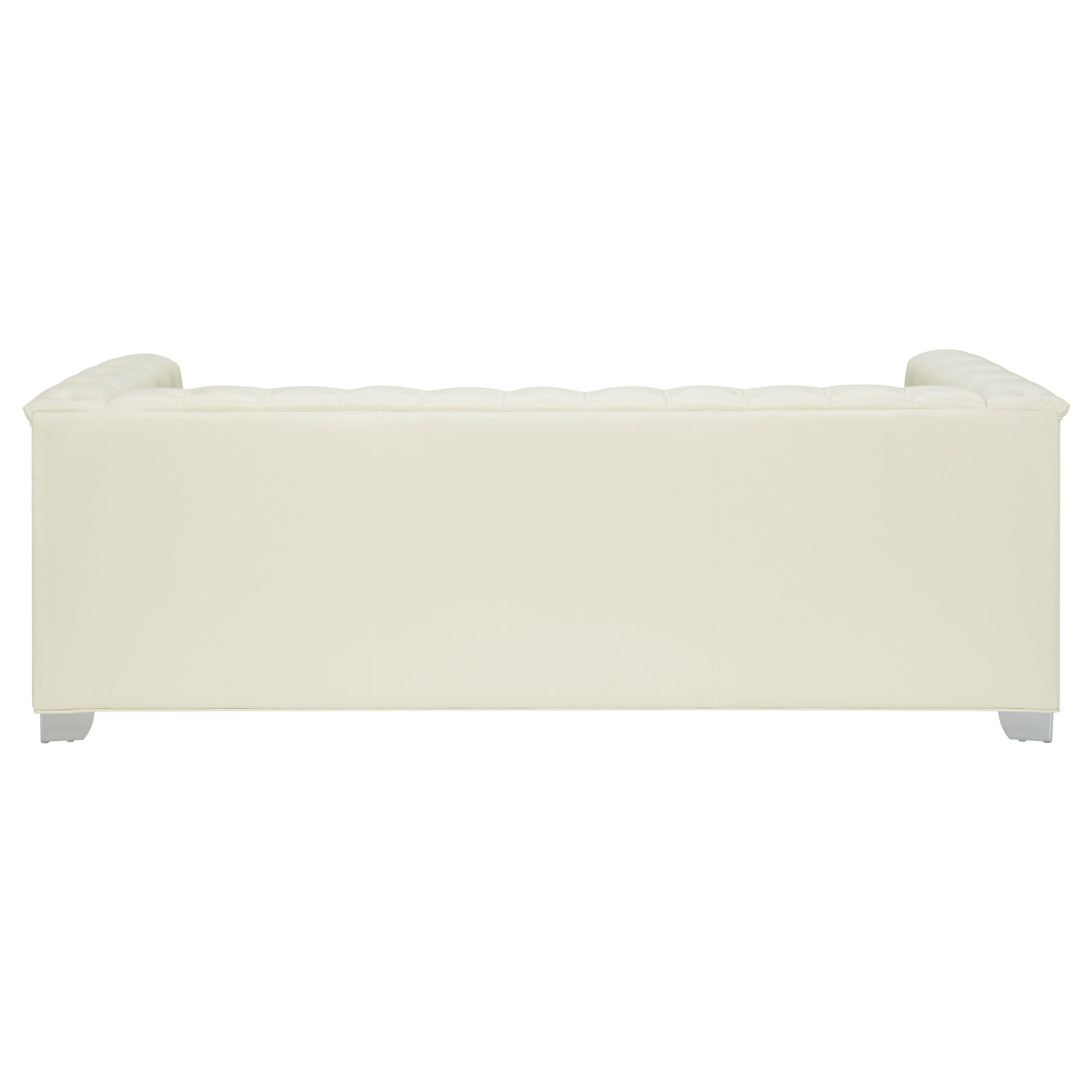 Chaviano Upholstered Track Arm Sofa Set Pearl White