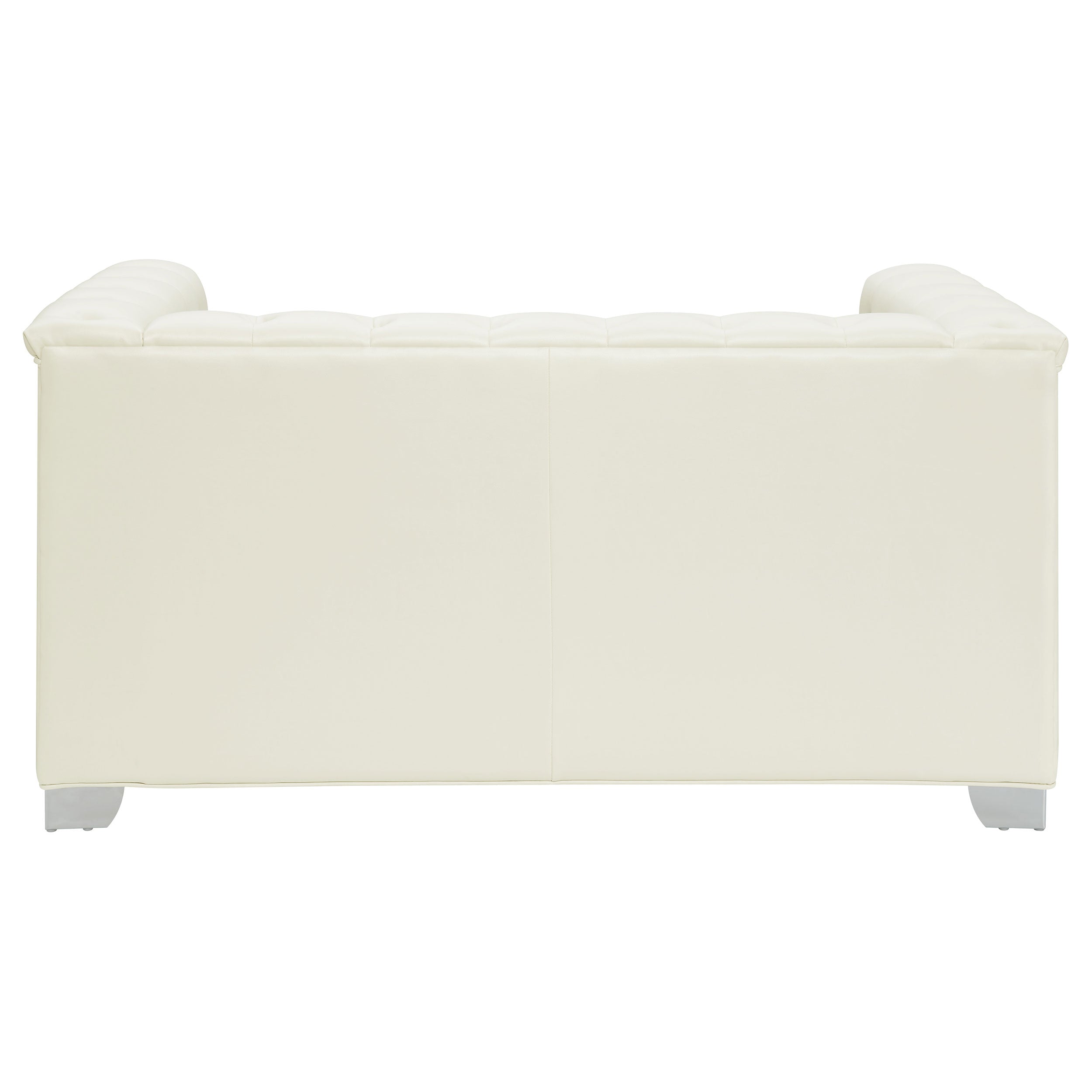 Chaviano Upholstered Track Arm Sofa Set Pearl White
