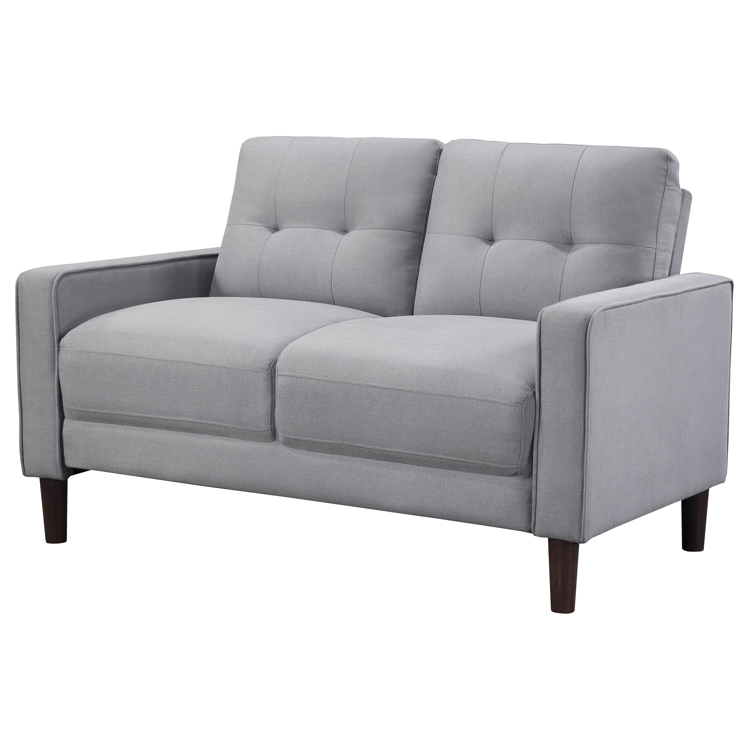 Bowen Upholstered Track Arm Tufted Loveseat Beige