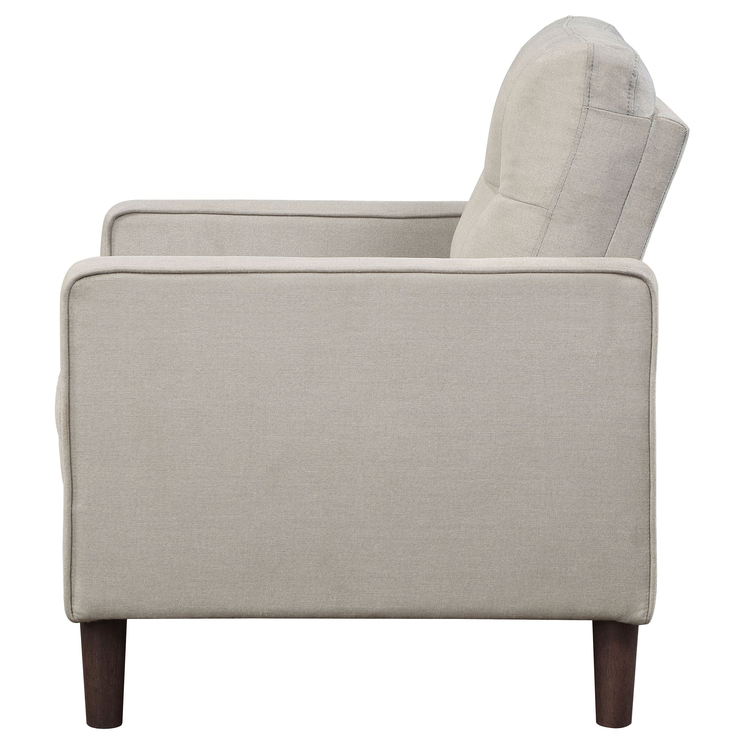 Bowen Upholstered Track Arm Tufted Accent Chair Grey