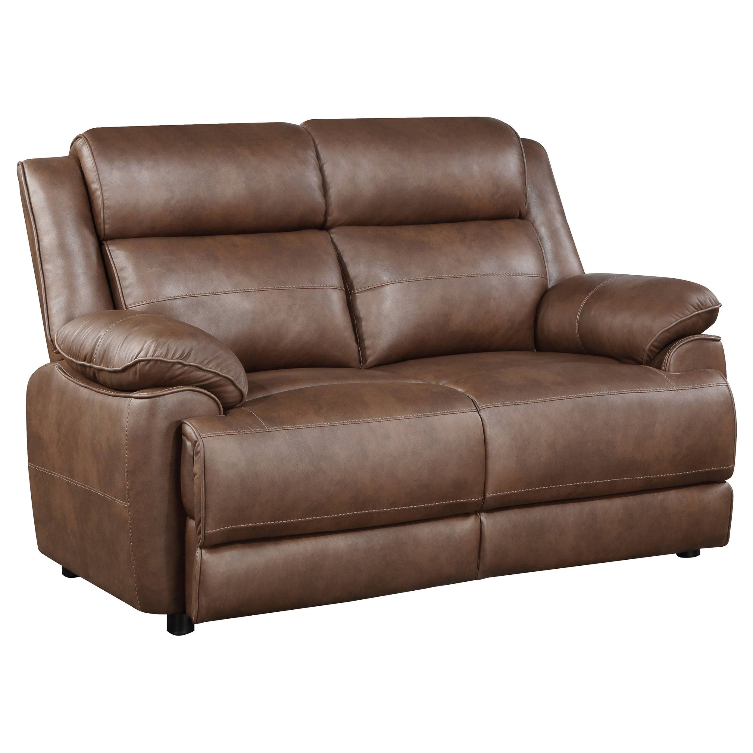 Ellington  Upholstered Padded Arm Sofa Set Dark Brown