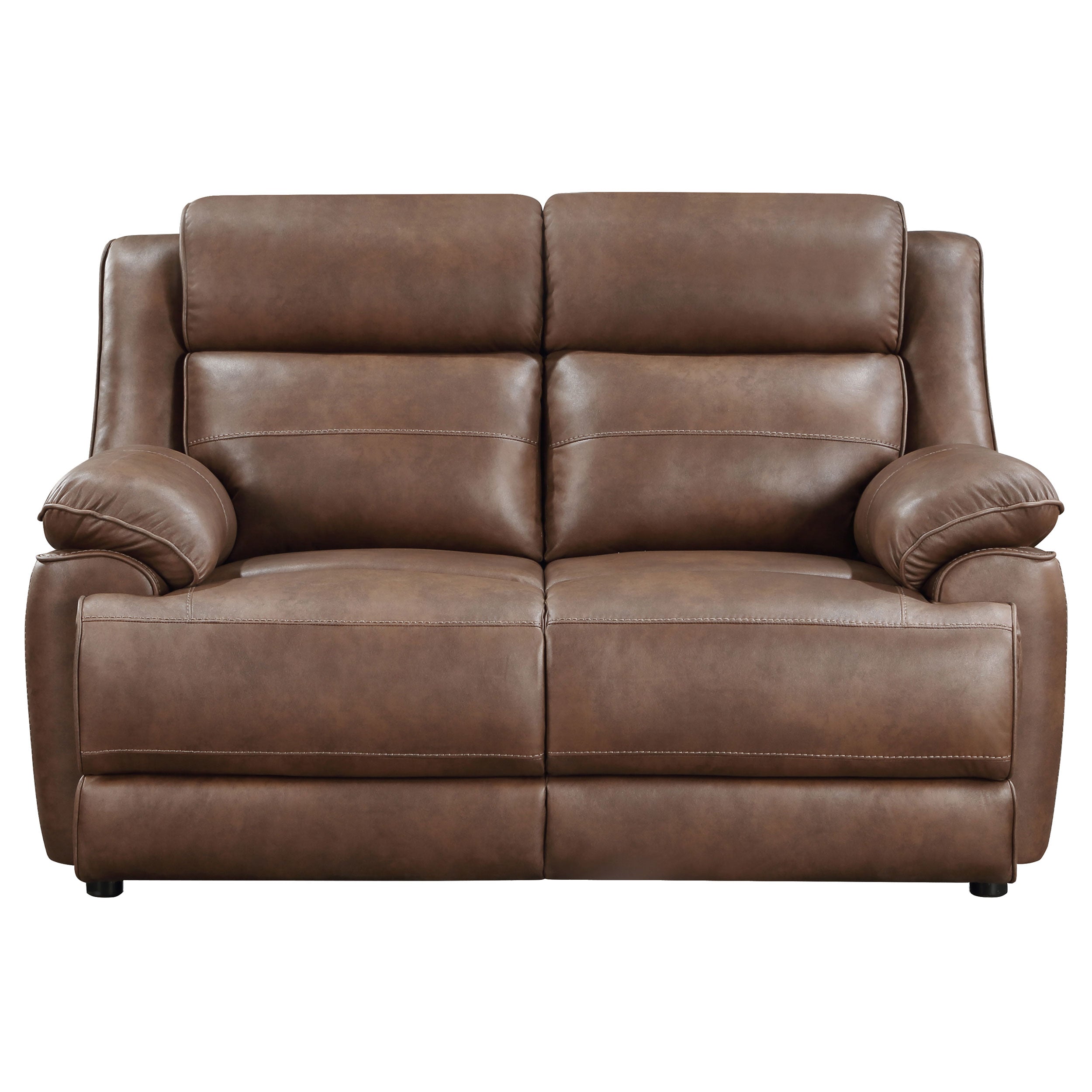 Ellington  Upholstered Padded Arm Sofa Set Dark Brown