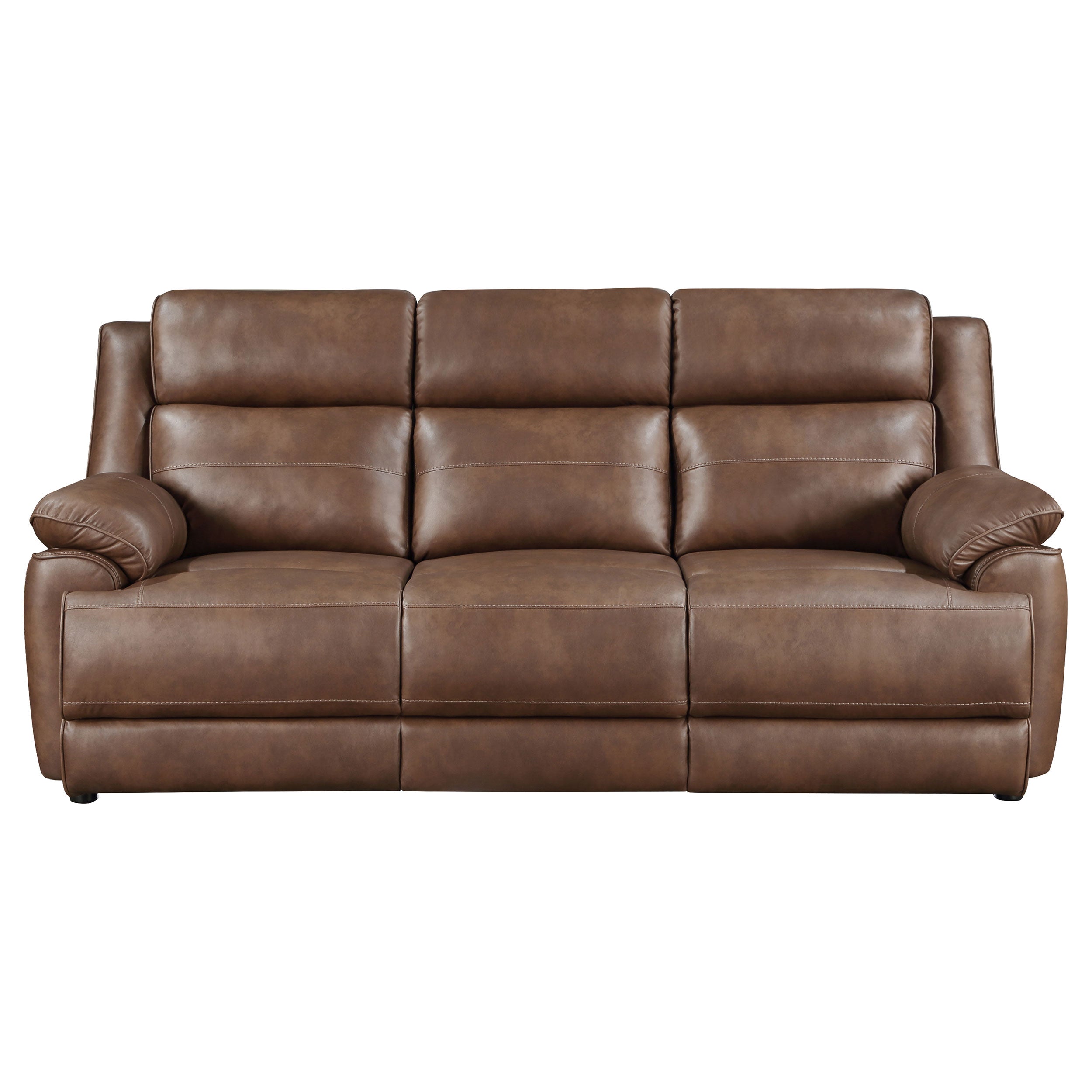 Ellington  Upholstered Padded Arm Sofa Set Dark Brown