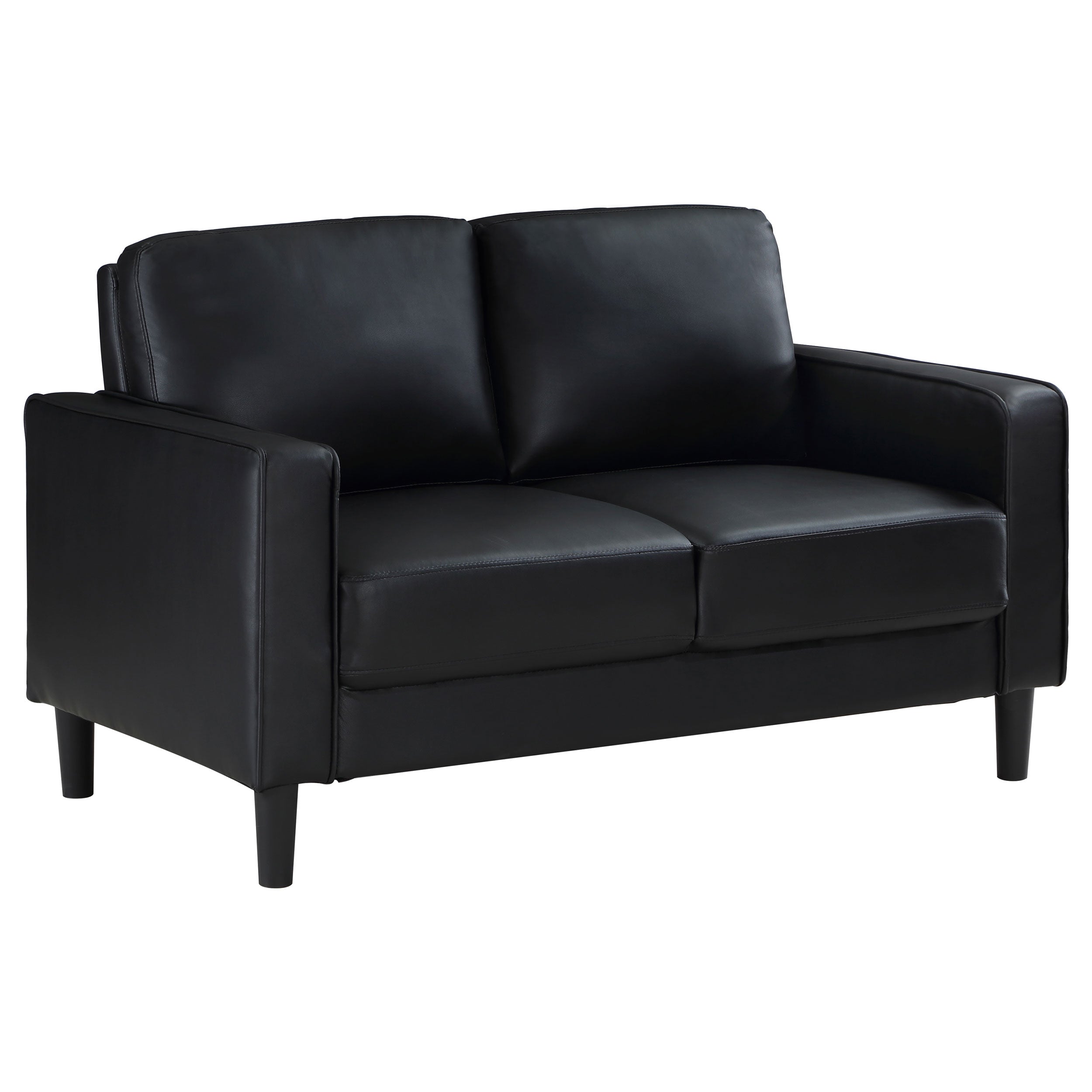 Ruth  Upholstered Track Arm Sofa Set Black