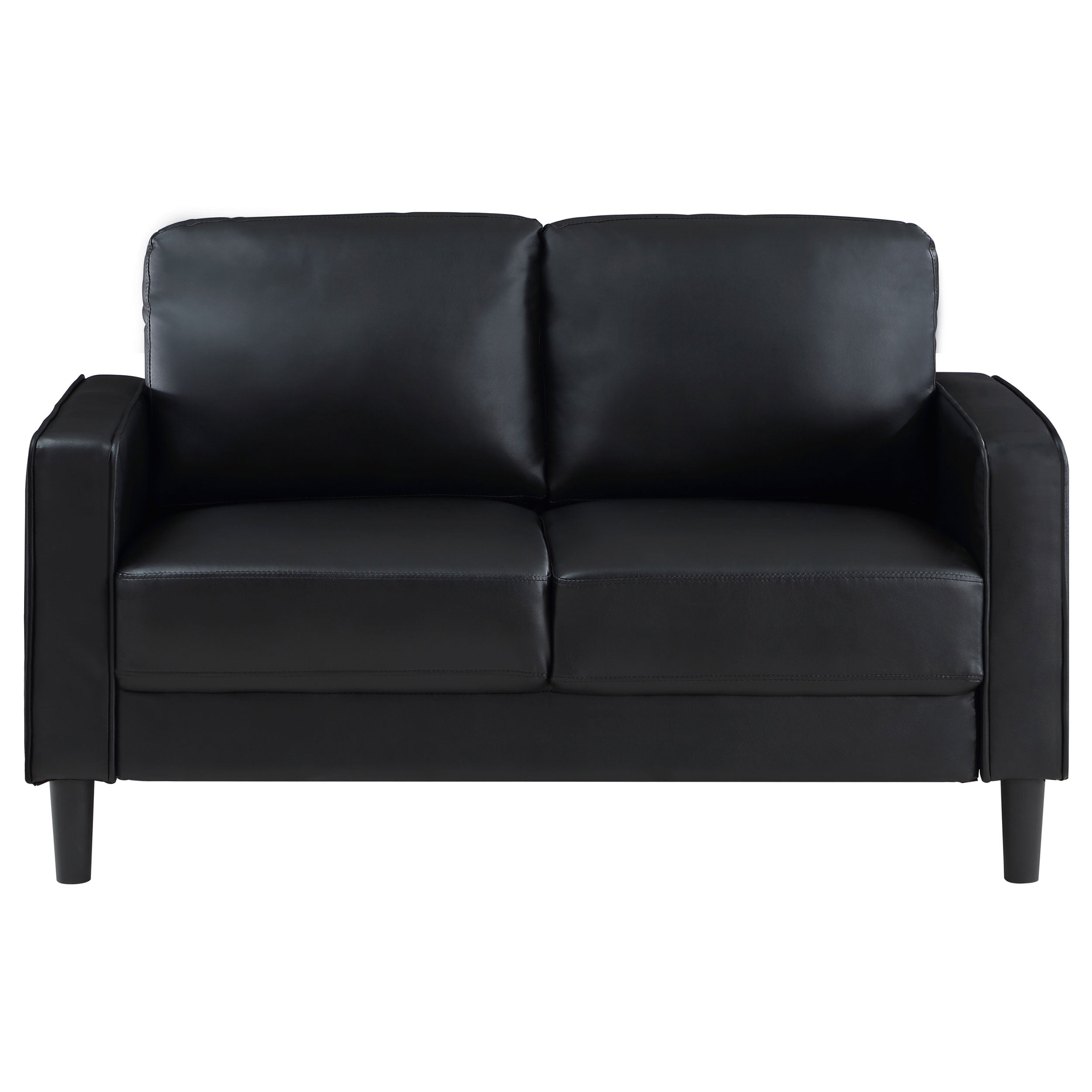 Ruth  Upholstered Track Arm Sofa Set Black