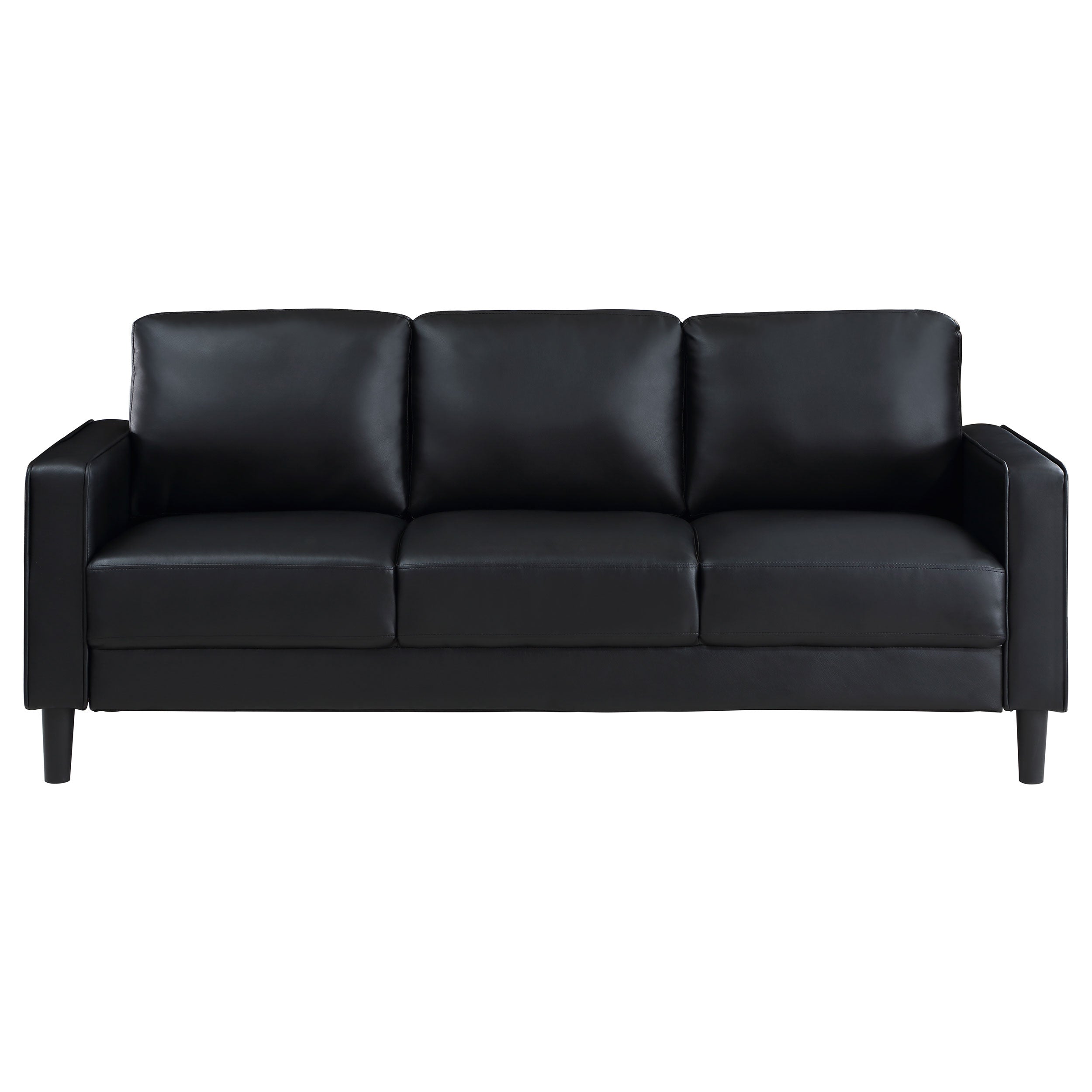 Ruth  Upholstered Track Arm Sofa Set Black