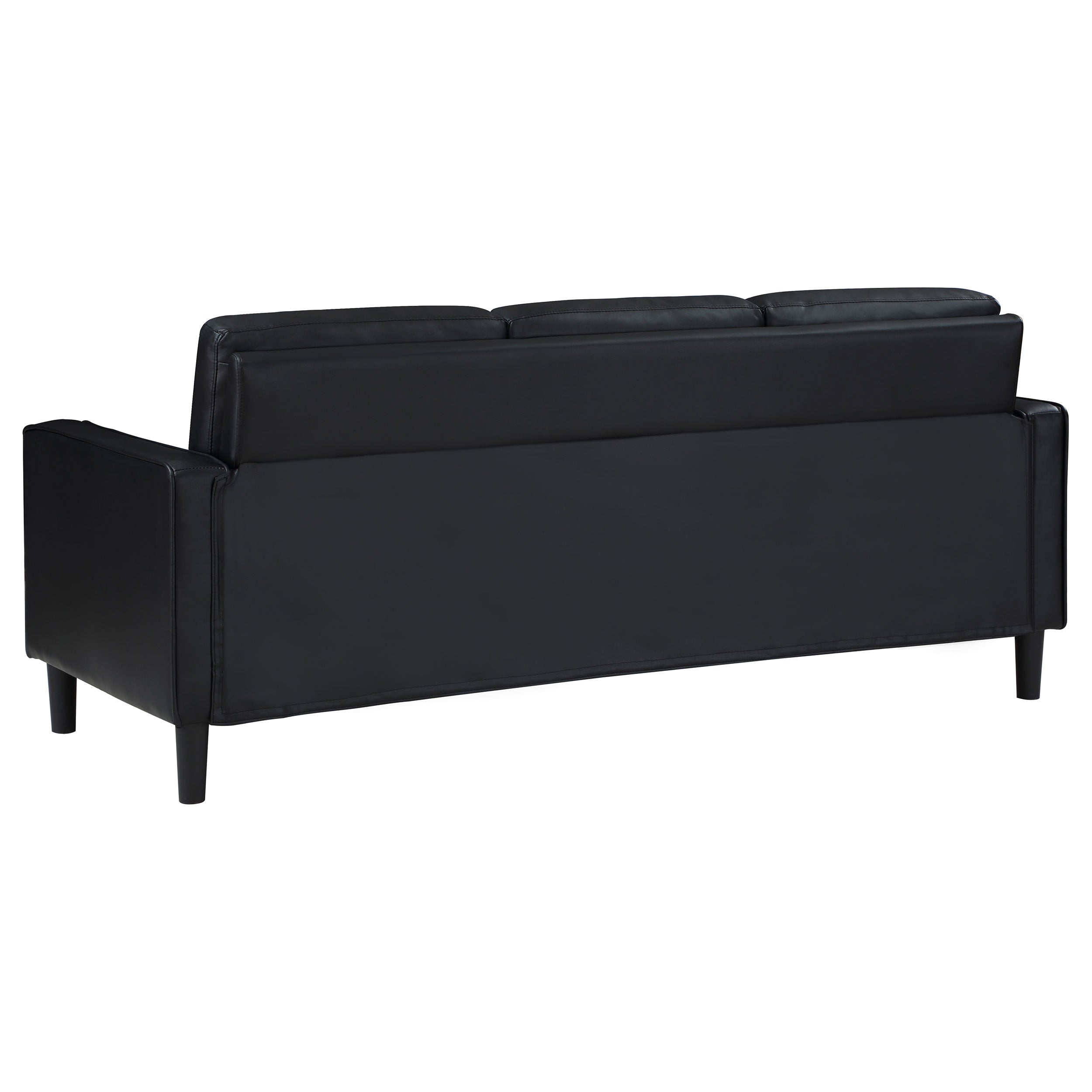 Ruth  Upholstered Track Arm Sofa Set Black