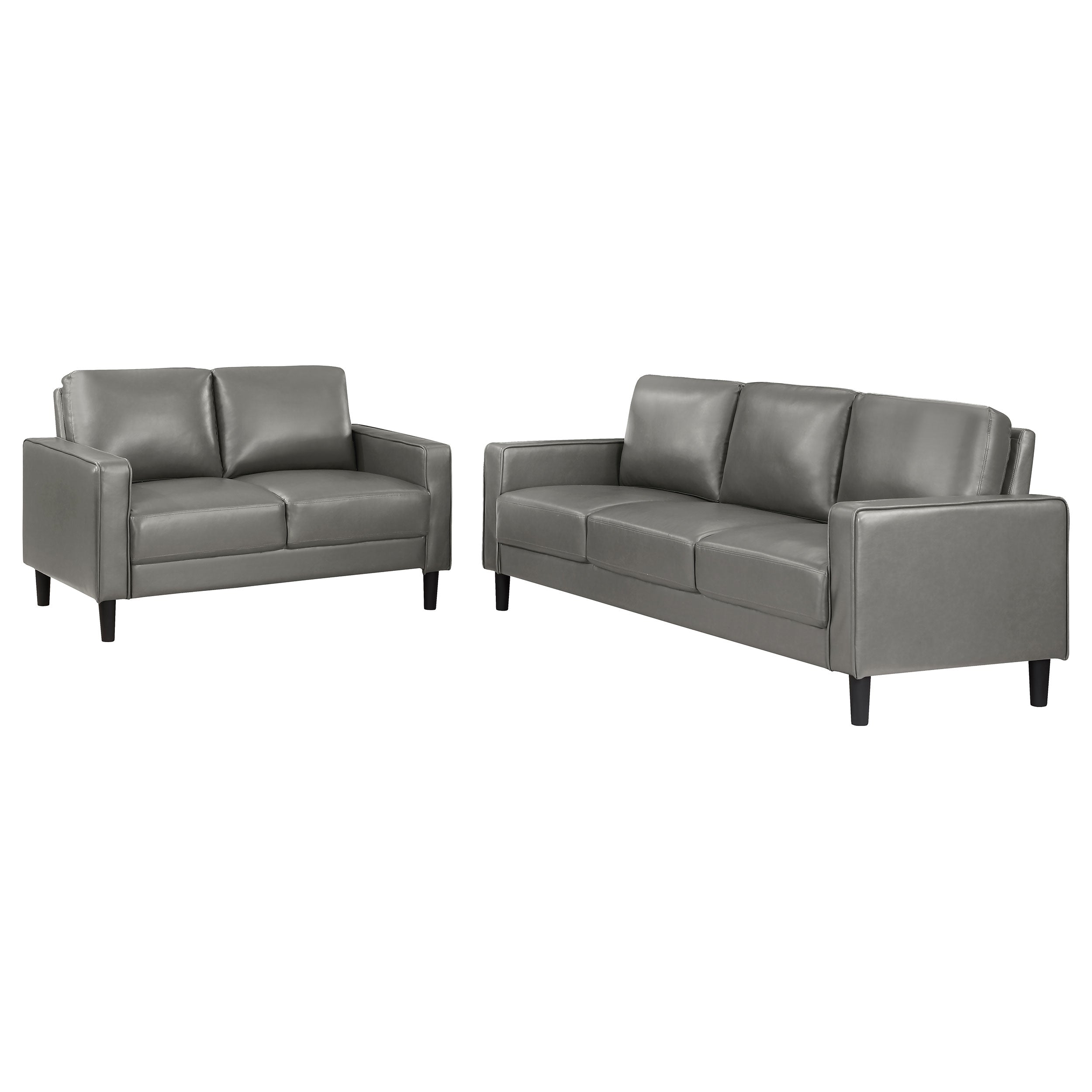 Ruth  Upholstered Track Arm Sofa Set Black