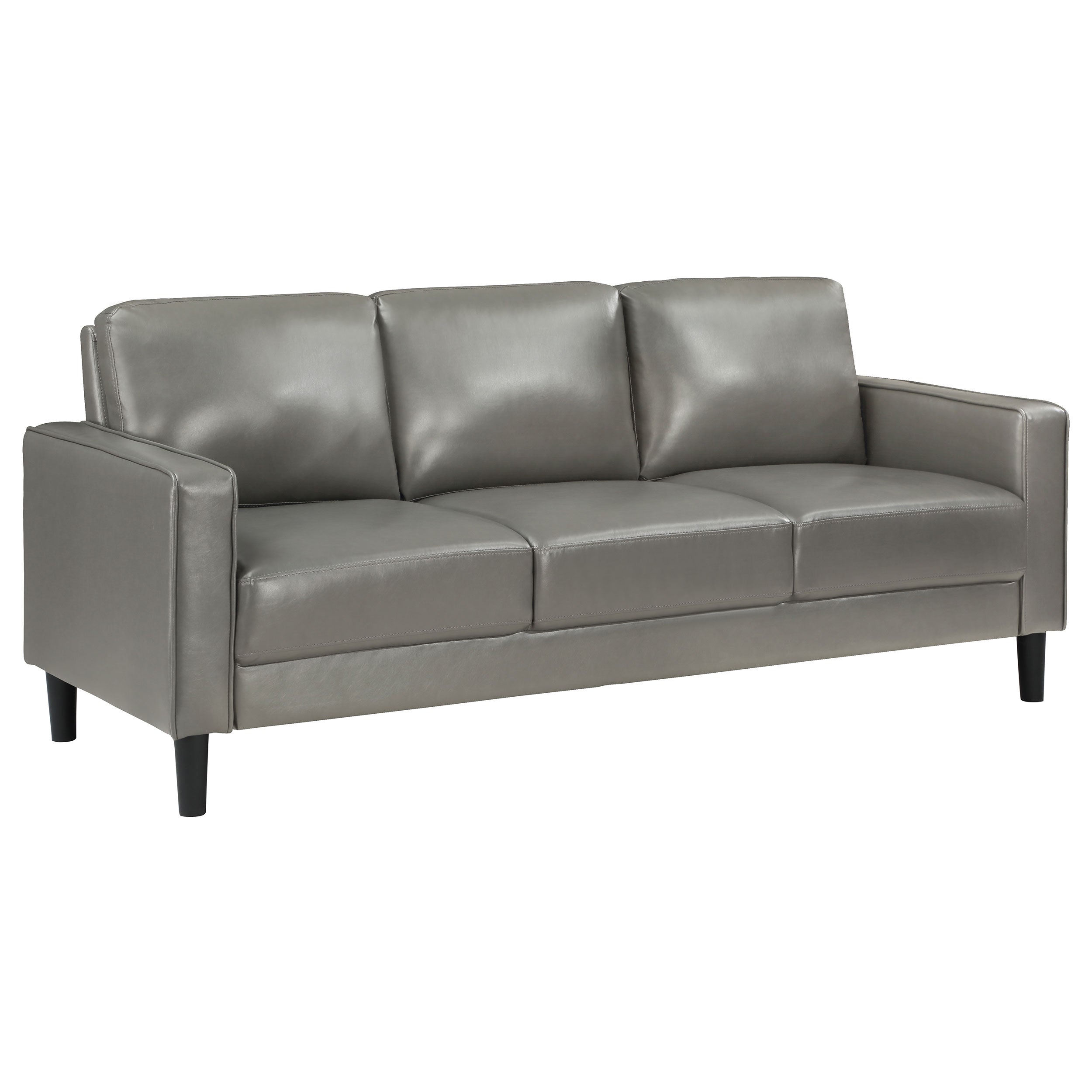 Ruth  Upholstered Track Arm Sofa Set Black