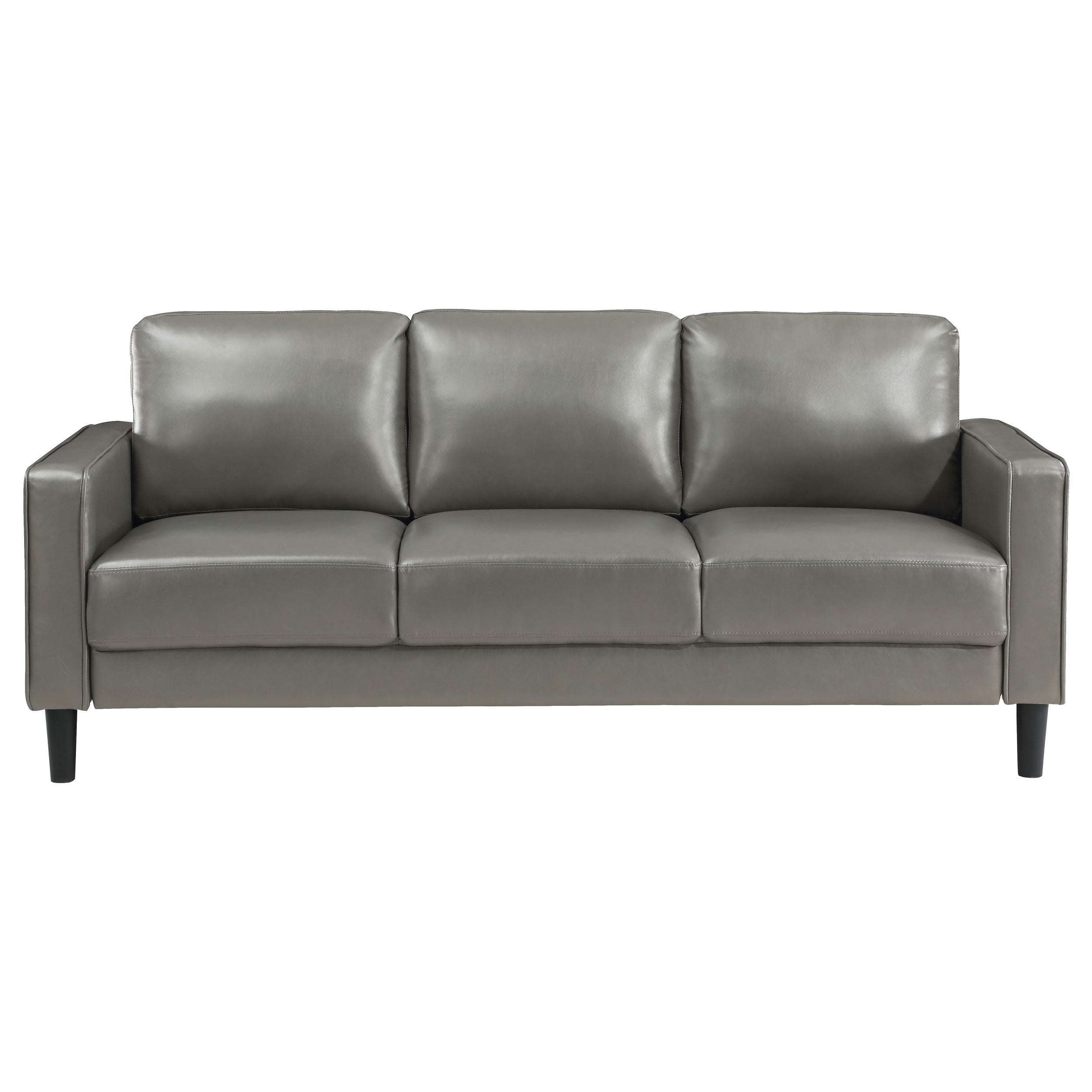 Ruth  Upholstered Track Arm Sofa Set Black