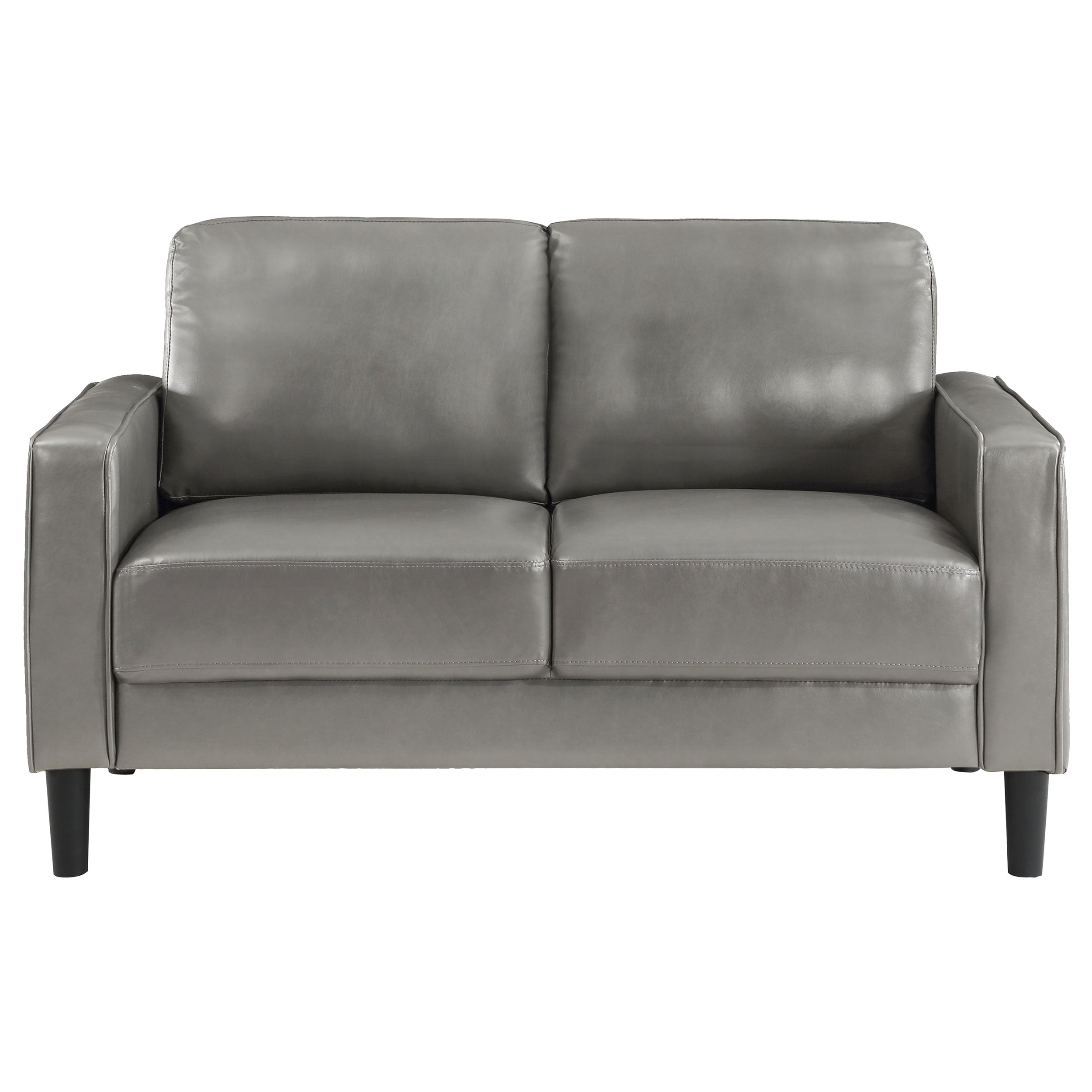 Ruth  Upholstered Track Arm Sofa Set Black